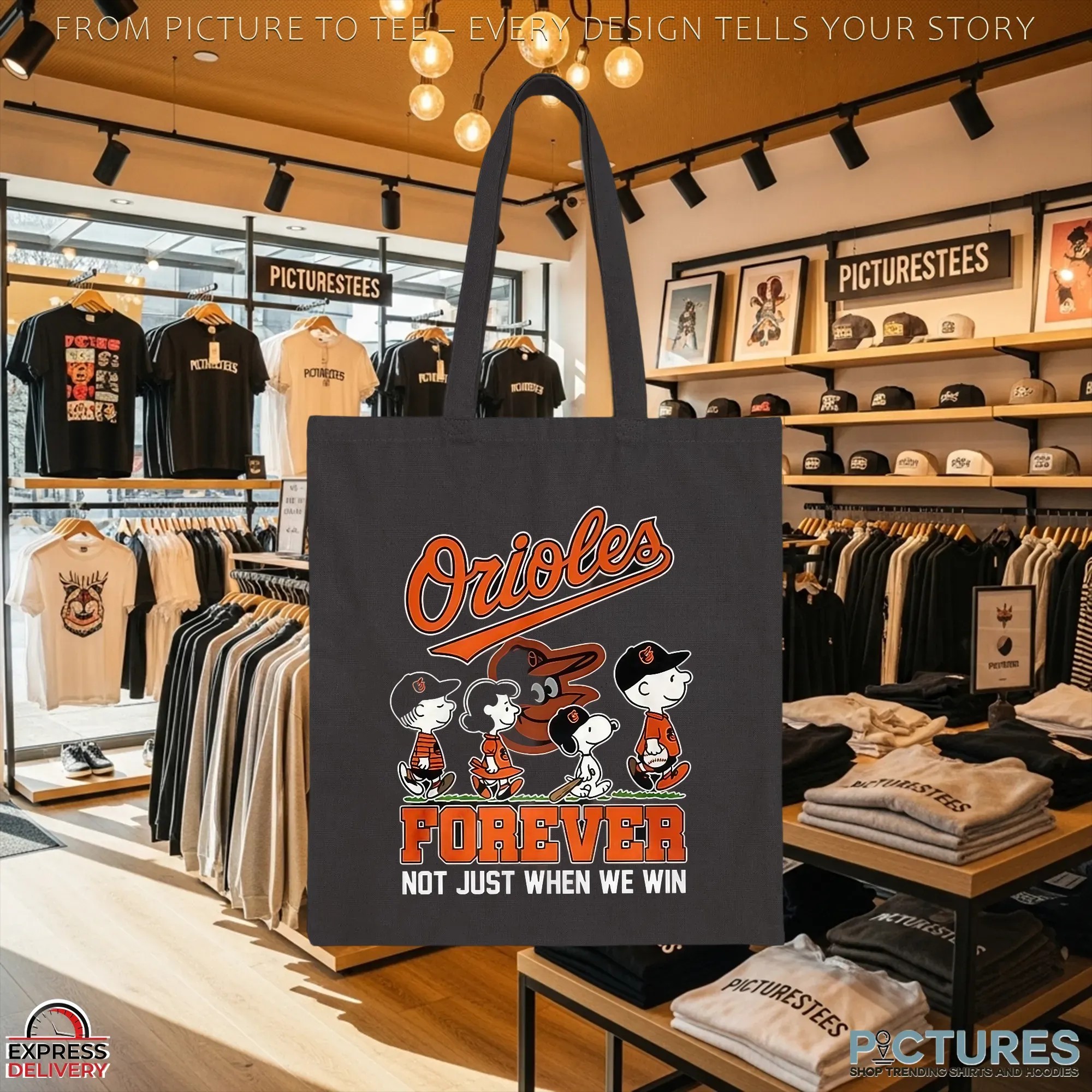 The Peanuts Baltimore Orioles Show Forever Not Just When We Win Baseball Mashup T Shirt
