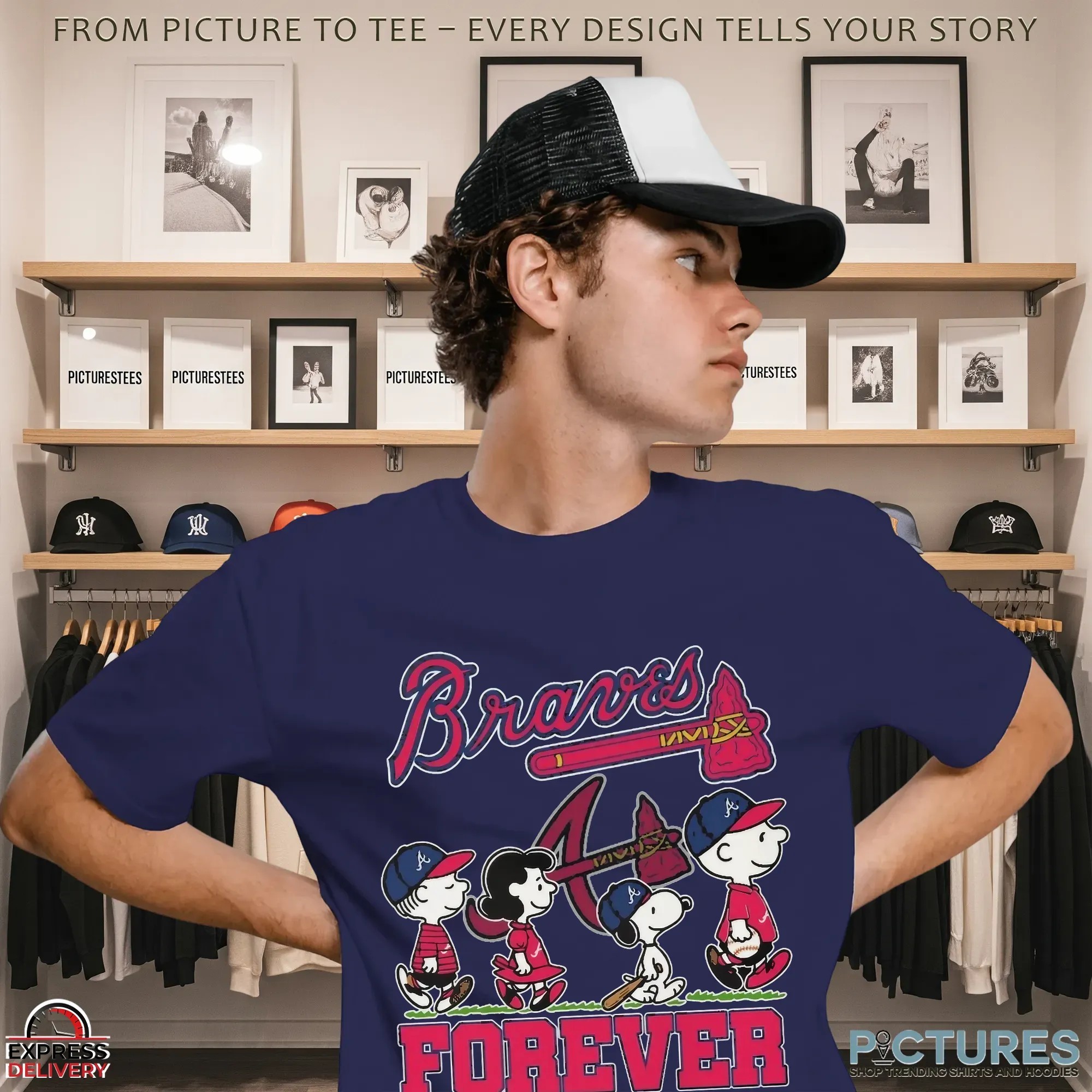 The Peanuts Characters X Atlanta Braves Forever Not Just When We Win Mashup T Shirt