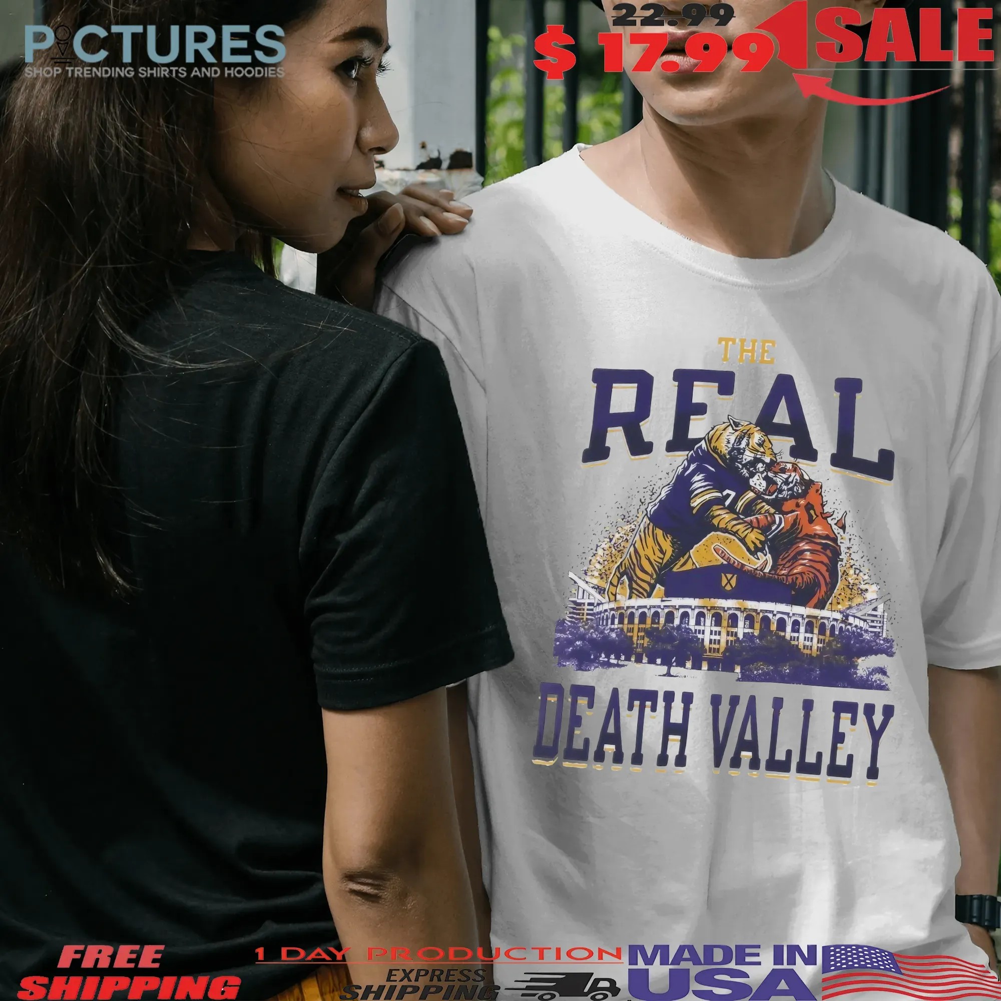 The Real Death Valley LSU Tigers Beat Clemson 17 10 Mascot T Shirt