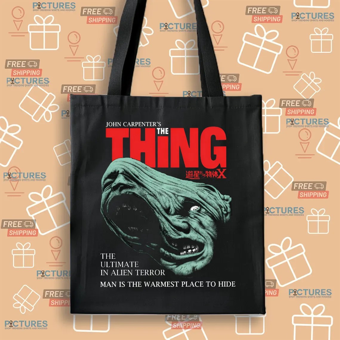 The Thing John Carpenter Cult The Ultimate In Alien Terror Man Is The Warmest Place To Hide Horror Movie Halloween T Shirt