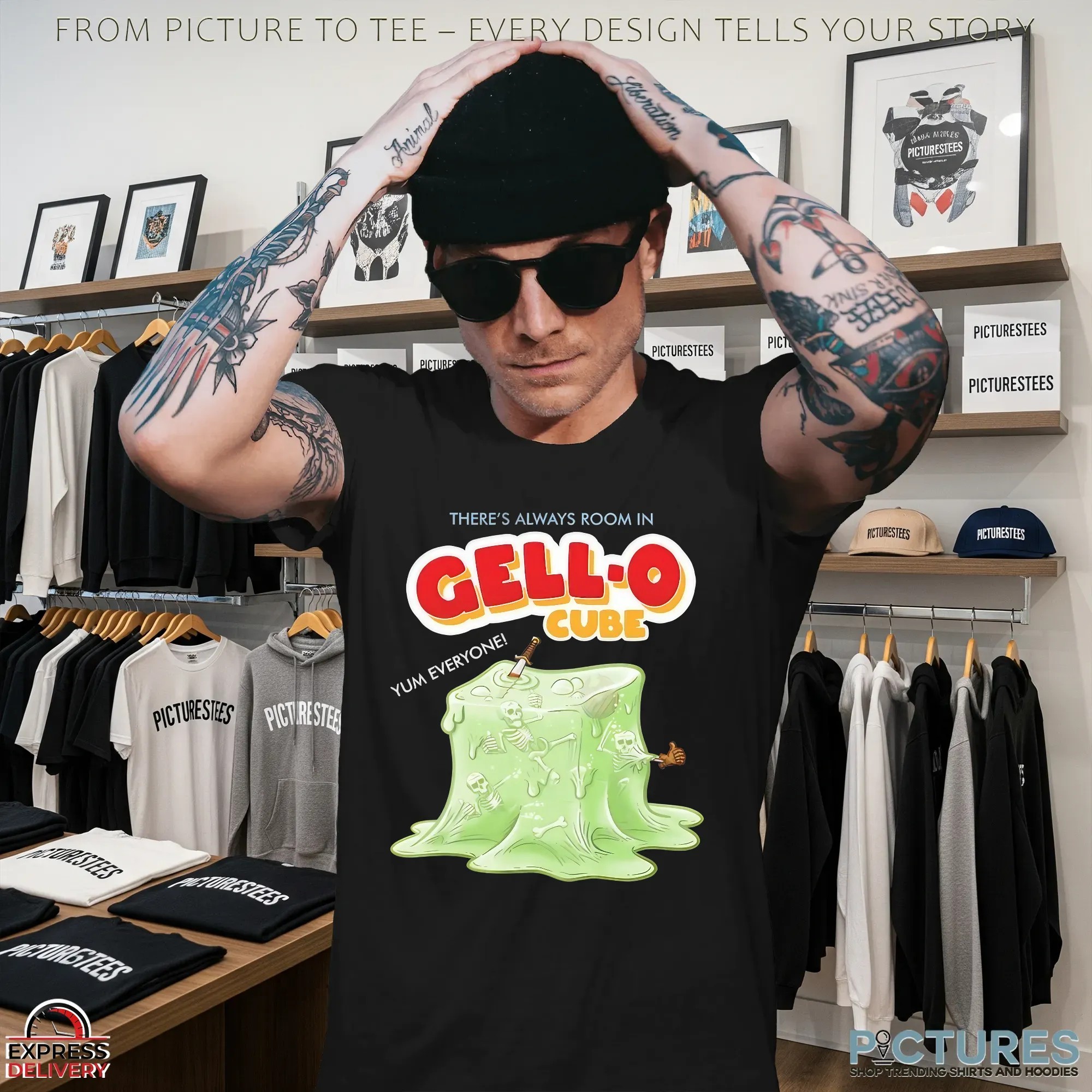 There's Always Room In Gell-o Cube Yum Everyone Skeletons T Shirt