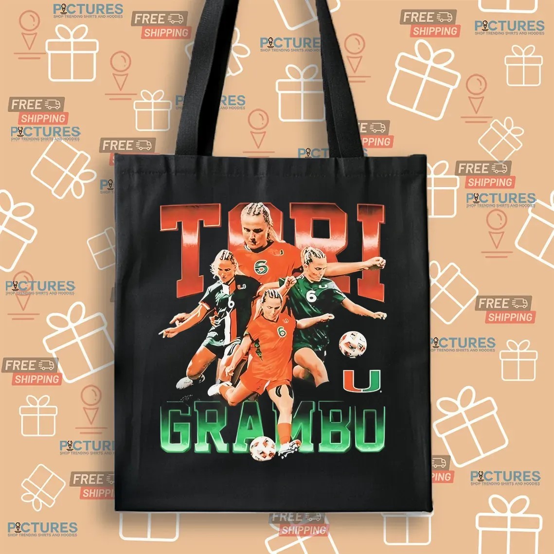 Tori Grambo Miami Women's Soccer Player Collage Vintage T Shirt