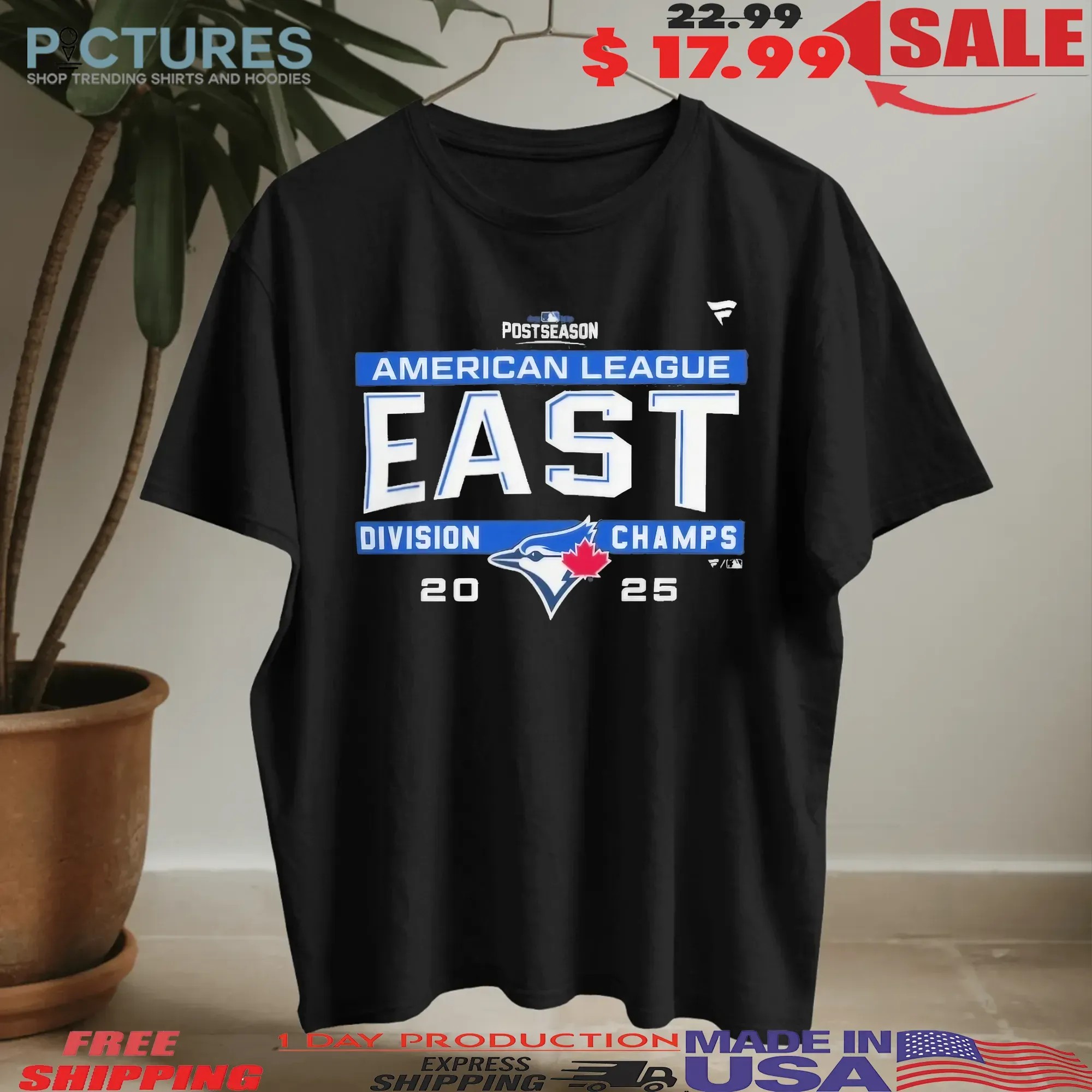 Toronto Blue Jays MLB 2025 AL East Division Title Postseason Locker Room Team T Shirt