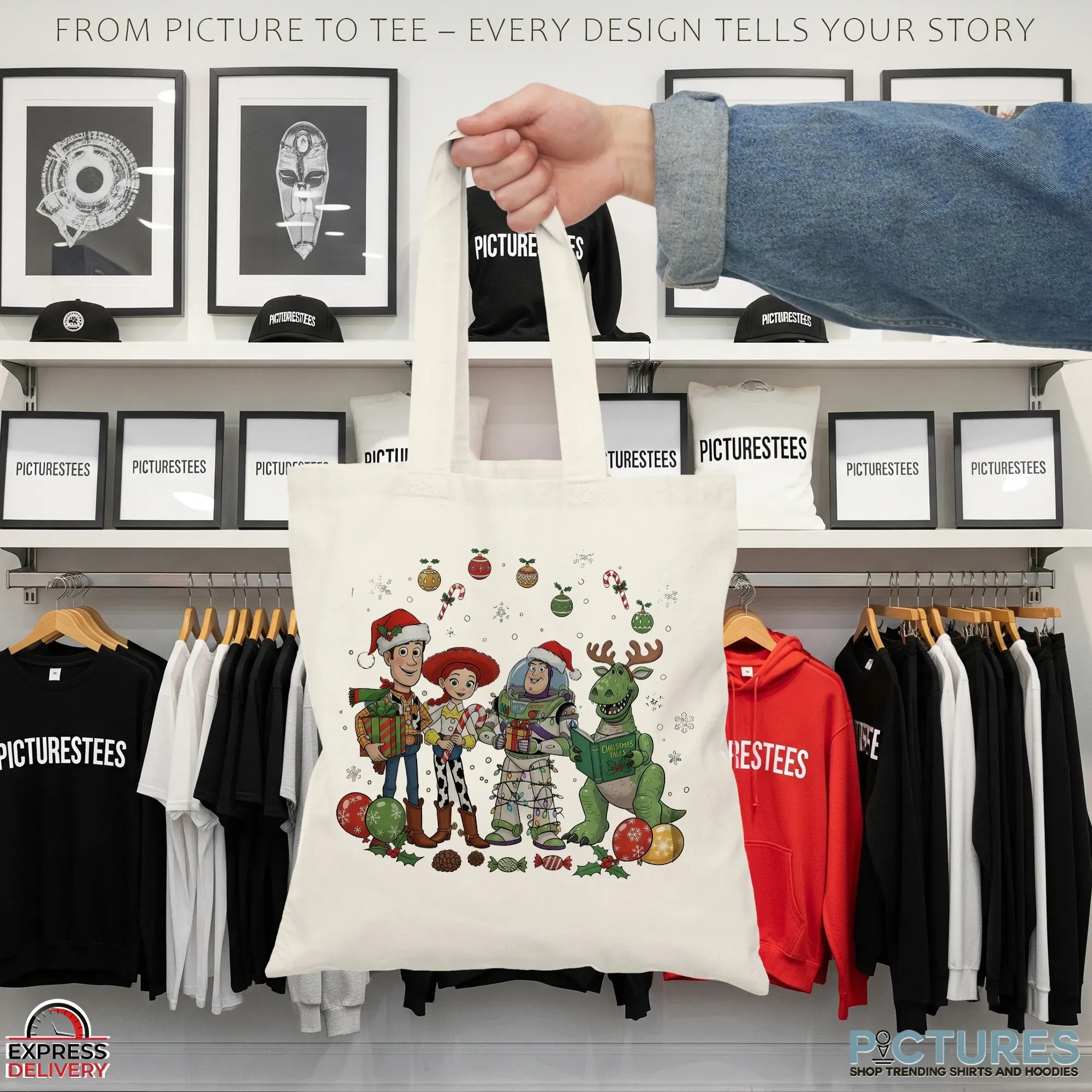 Toy Story Woody, Jessie, Buzz Lightyear And Rex Retro Christmas T Shirt