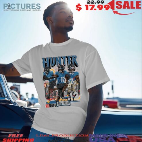 Travis Hunter 12 Jacksonville Jaguars NFLPA Planet Euphoria Player Graphic Poster T Shirt