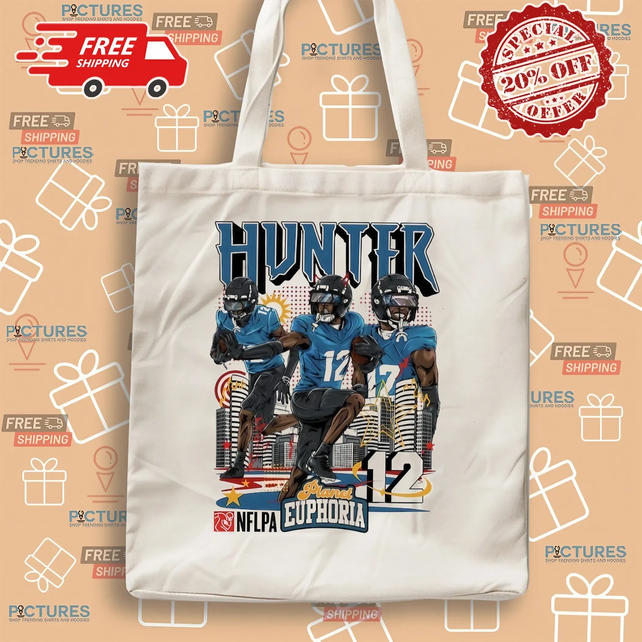 Travis Hunter 12 Jacksonville Jaguars NFLPA Planet Euphoria Player Graphic Poster T Shirt