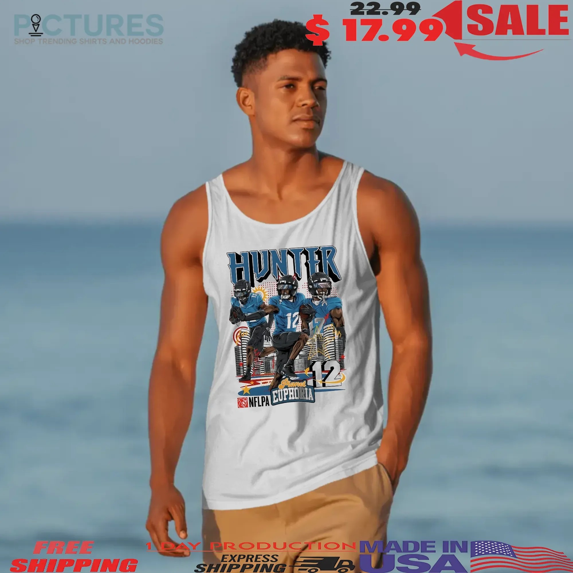 Travis Hunter 12 Jacksonville Jaguars NFLPA Planet Euphoria Player Graphic Poster T Shirt