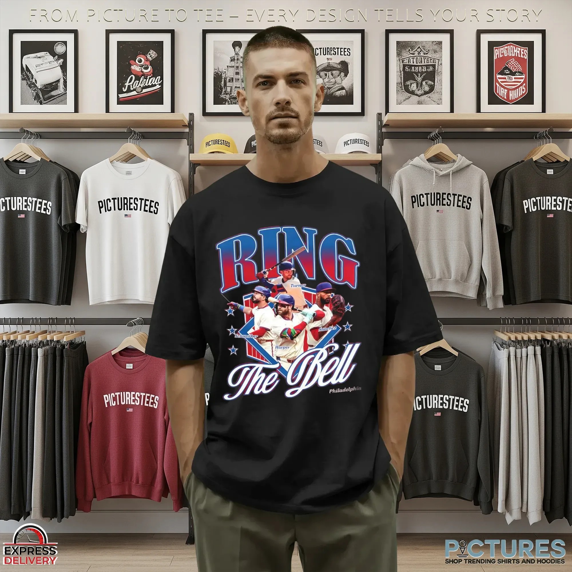 Turner Schwarber Harper Sanchez Ring The Bell Philadelphia Phillies Vintage Bootleg T Shirt