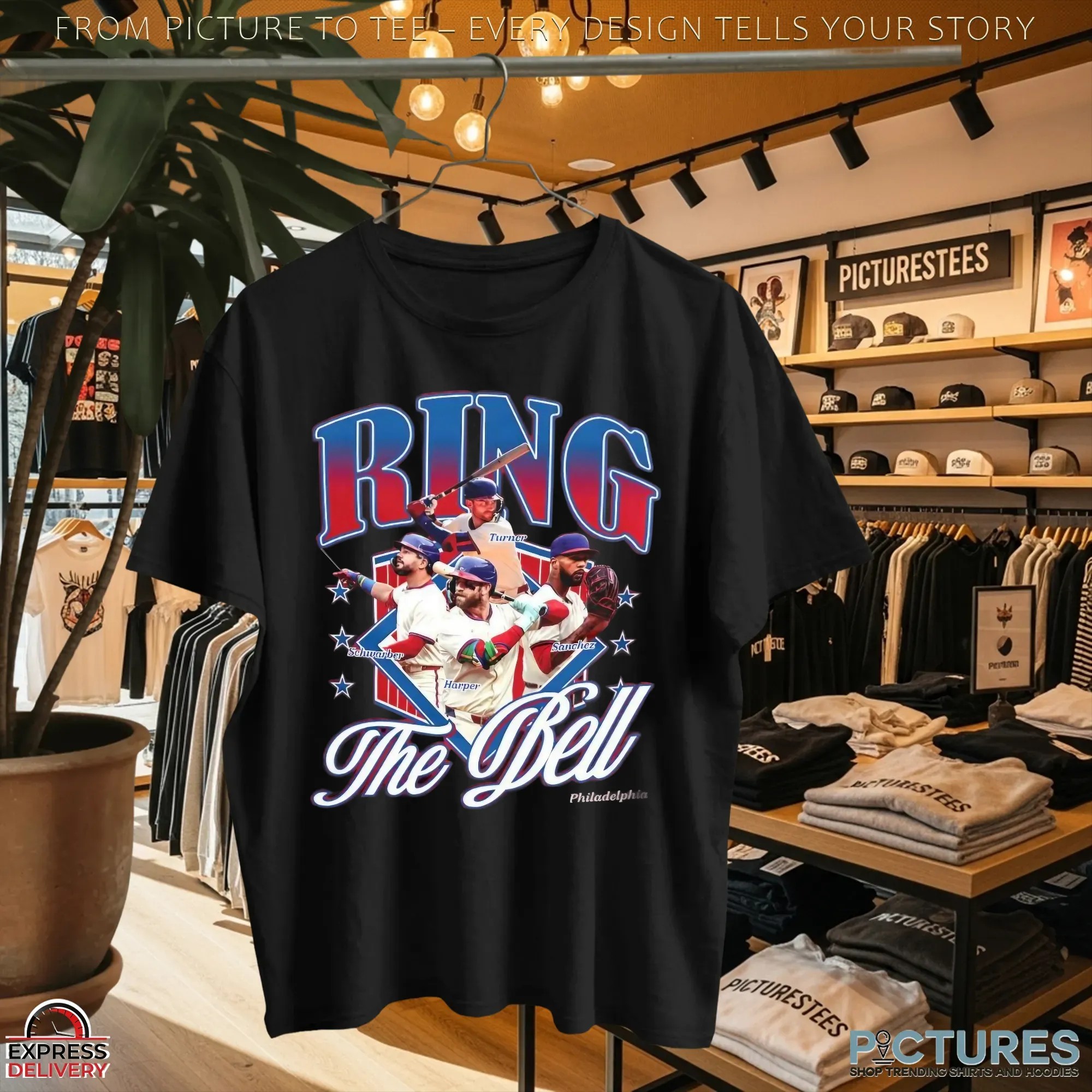 Turner Schwarber Harper Sanchez Ring The Bell Philadelphia Phillies Vintage Bootleg T Shirt