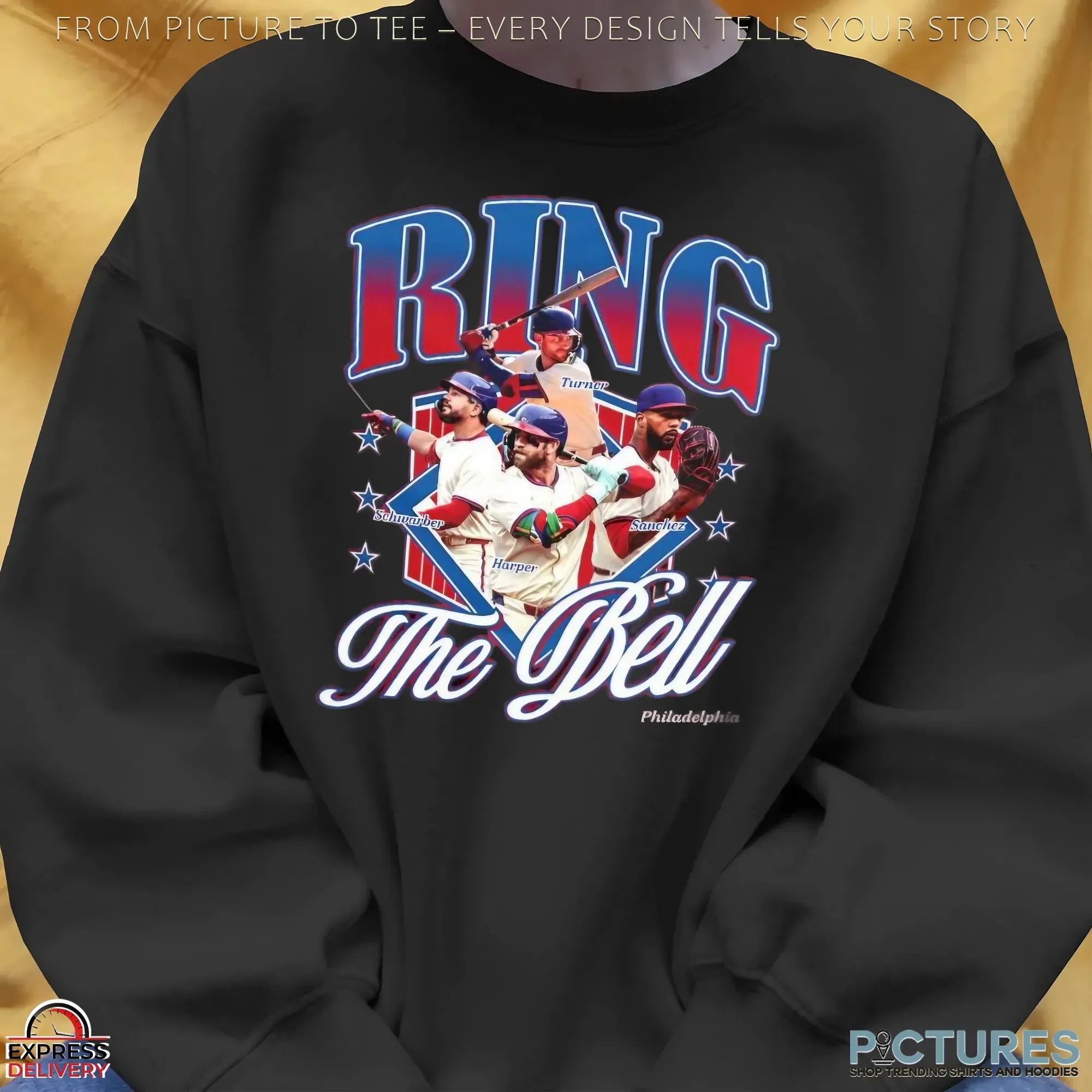 Turner Schwarber Harper Sanchez Ring The Bell Philadelphia Phillies Vintage Bootleg T Shirt
