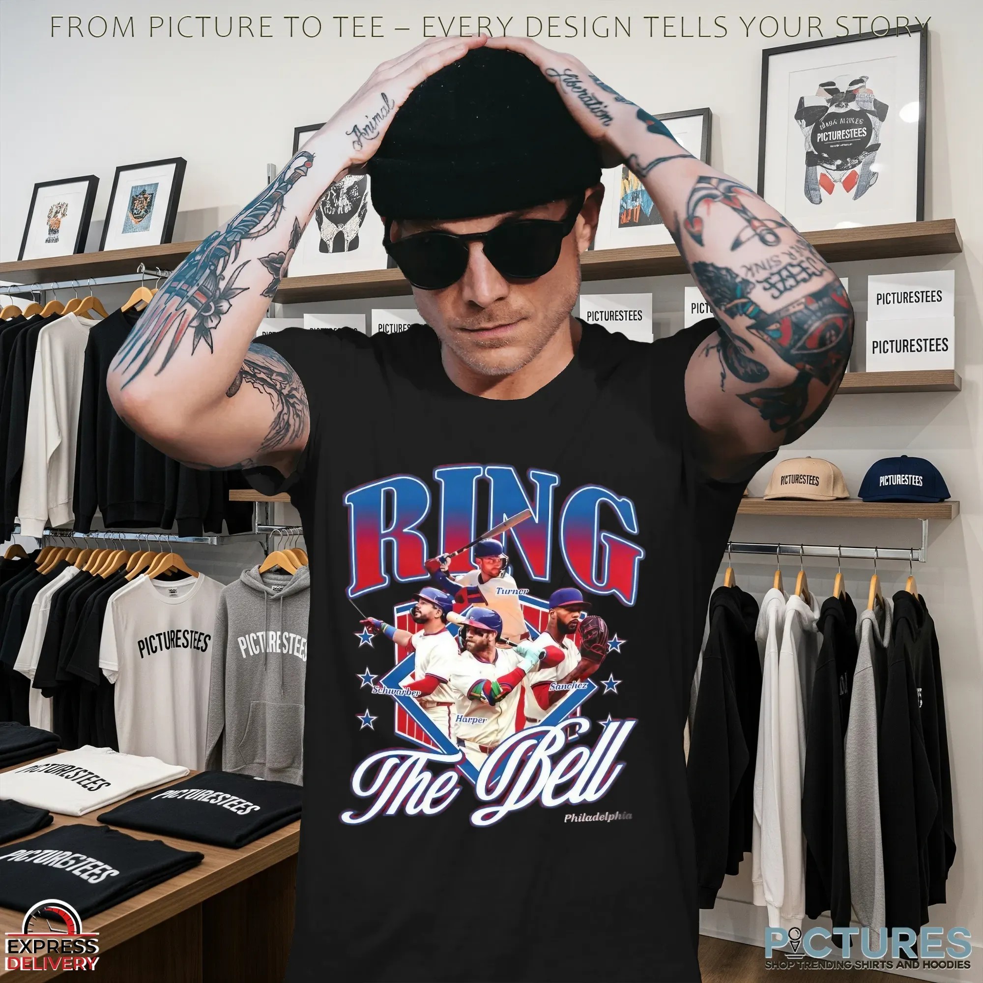 Turner Schwarber Harper Sanchez Ring The Bell Philadelphia Phillies Vintage Bootleg T Shirt