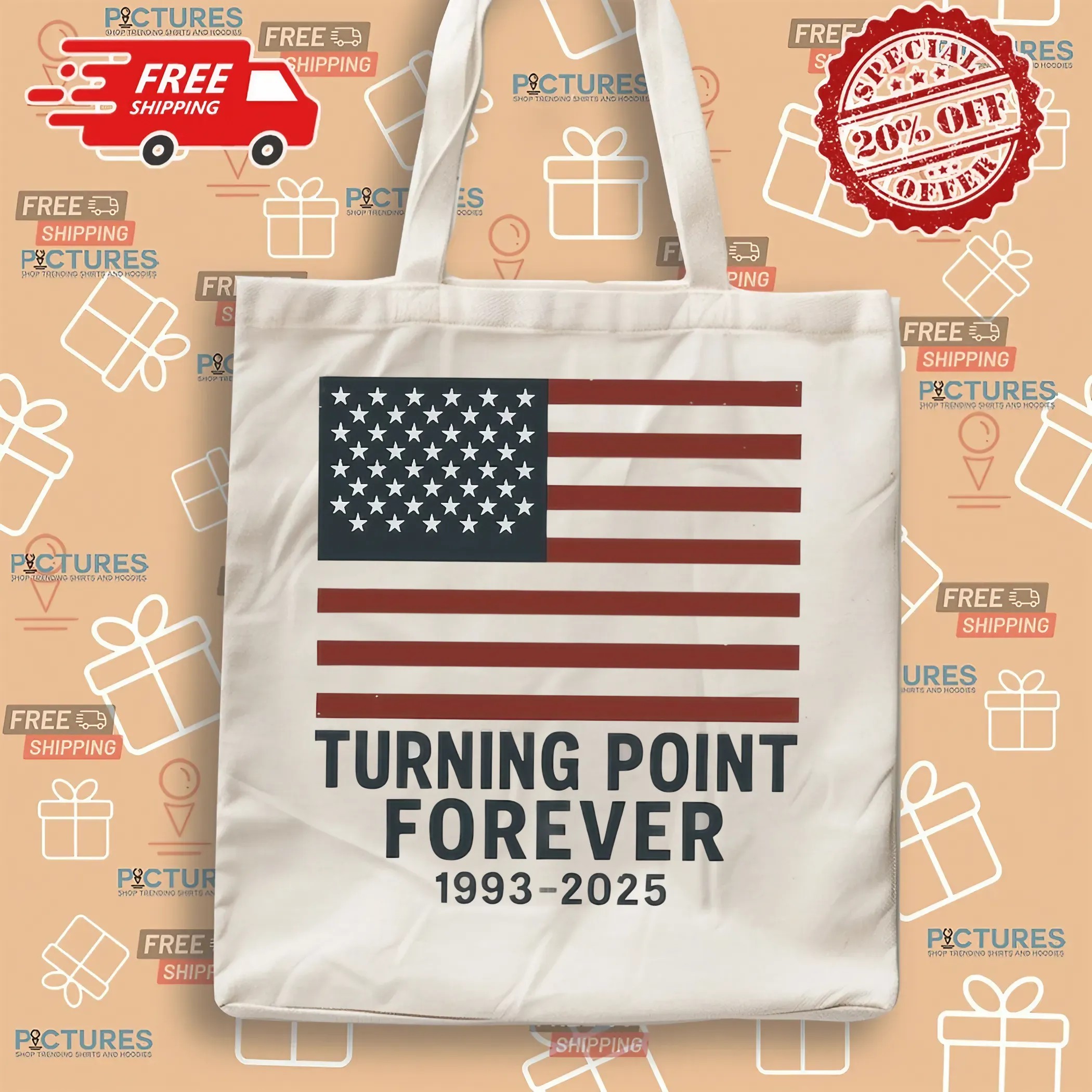 Turning Point Forever 1993 2025 Charlie Kirk American flag t shirt