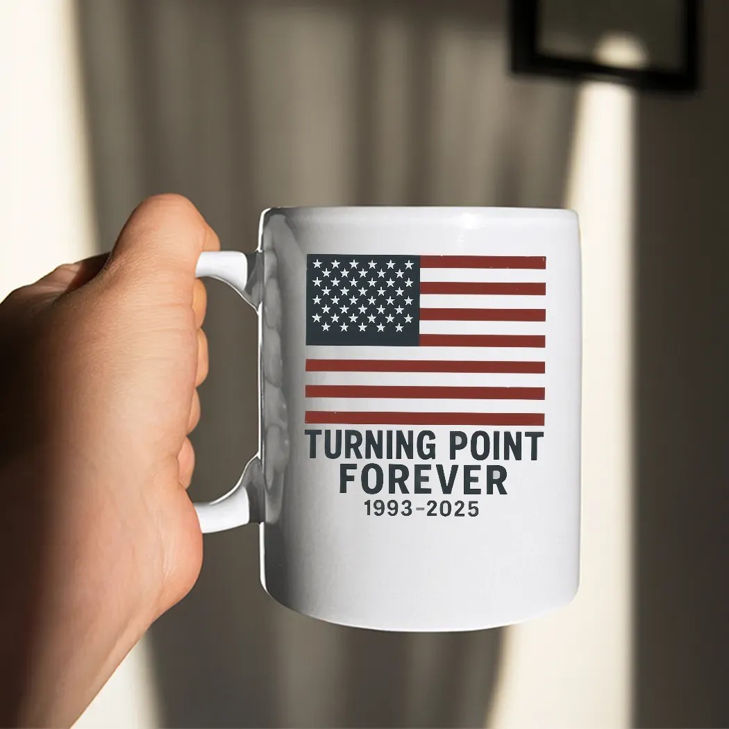 Turning Point Forever 1993 2025 Charlie Kirk American flag t shirt
