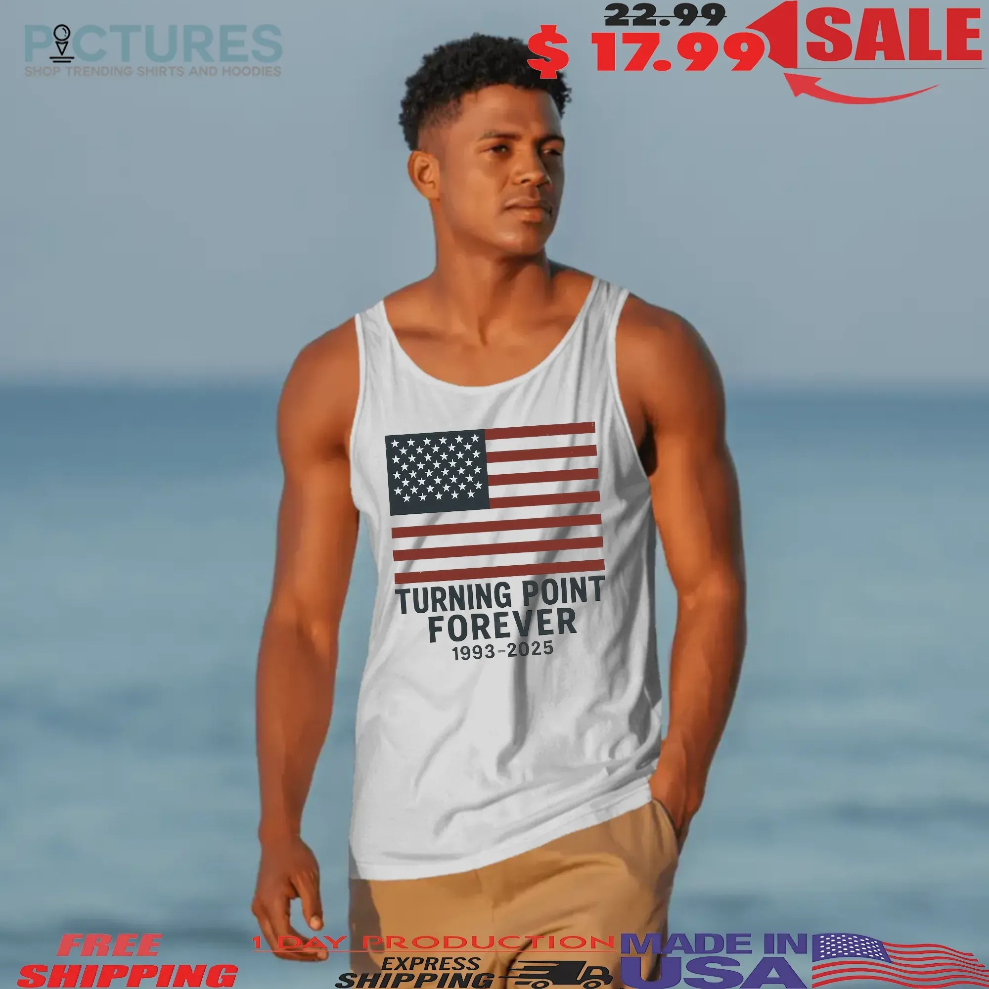 Turning Point Forever 1993 2025 Charlie Kirk American flag t shirt