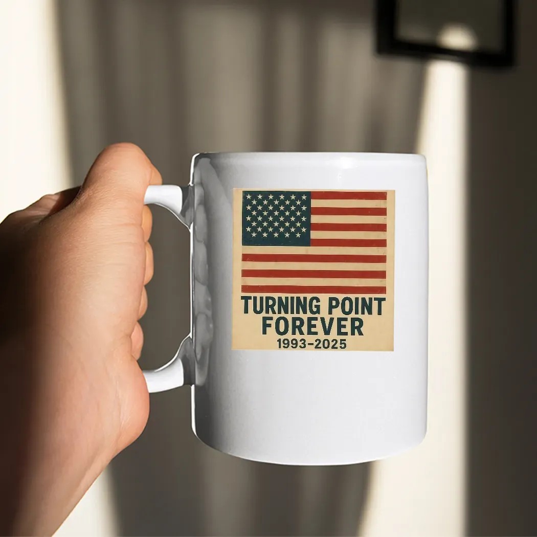 Turning Point Forever 1993 2025 Charlie Kirk USA Flag T Shirt