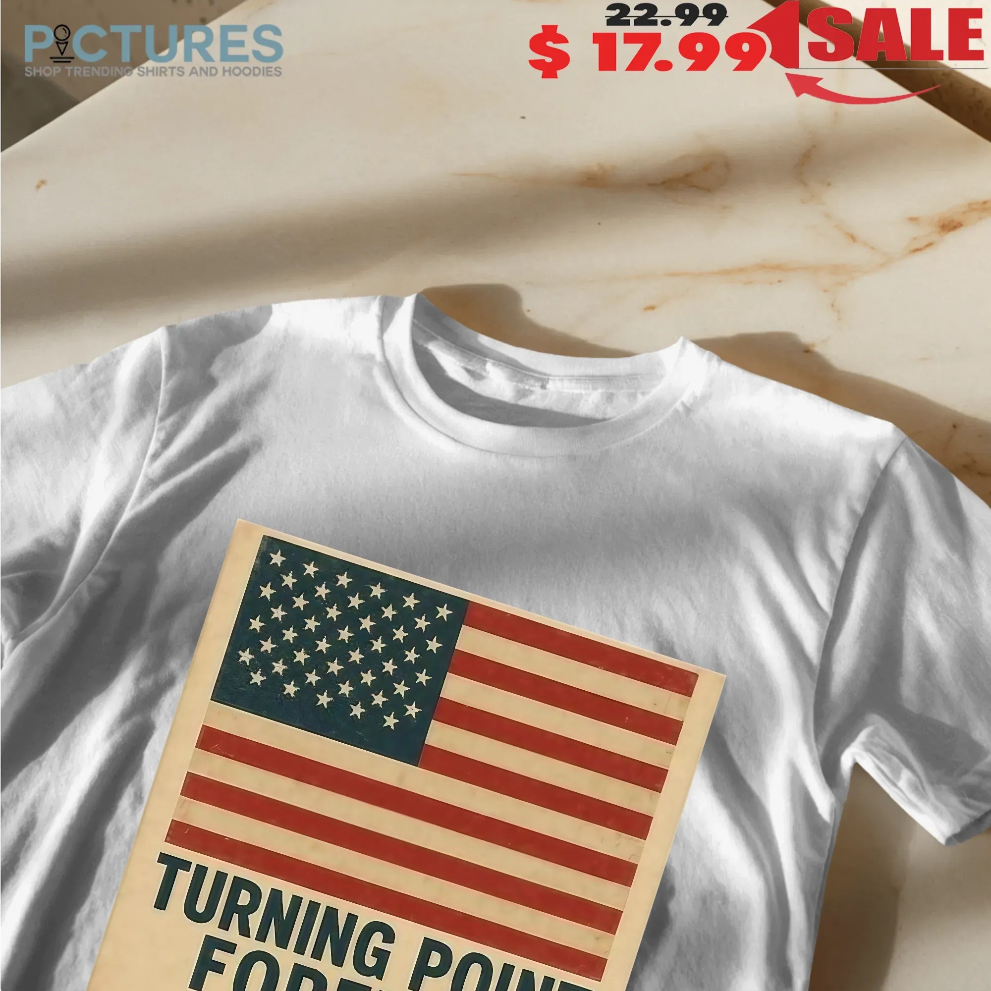 Turning Point Forever 1993 2025 Charlie Kirk USA Flag T Shirt
