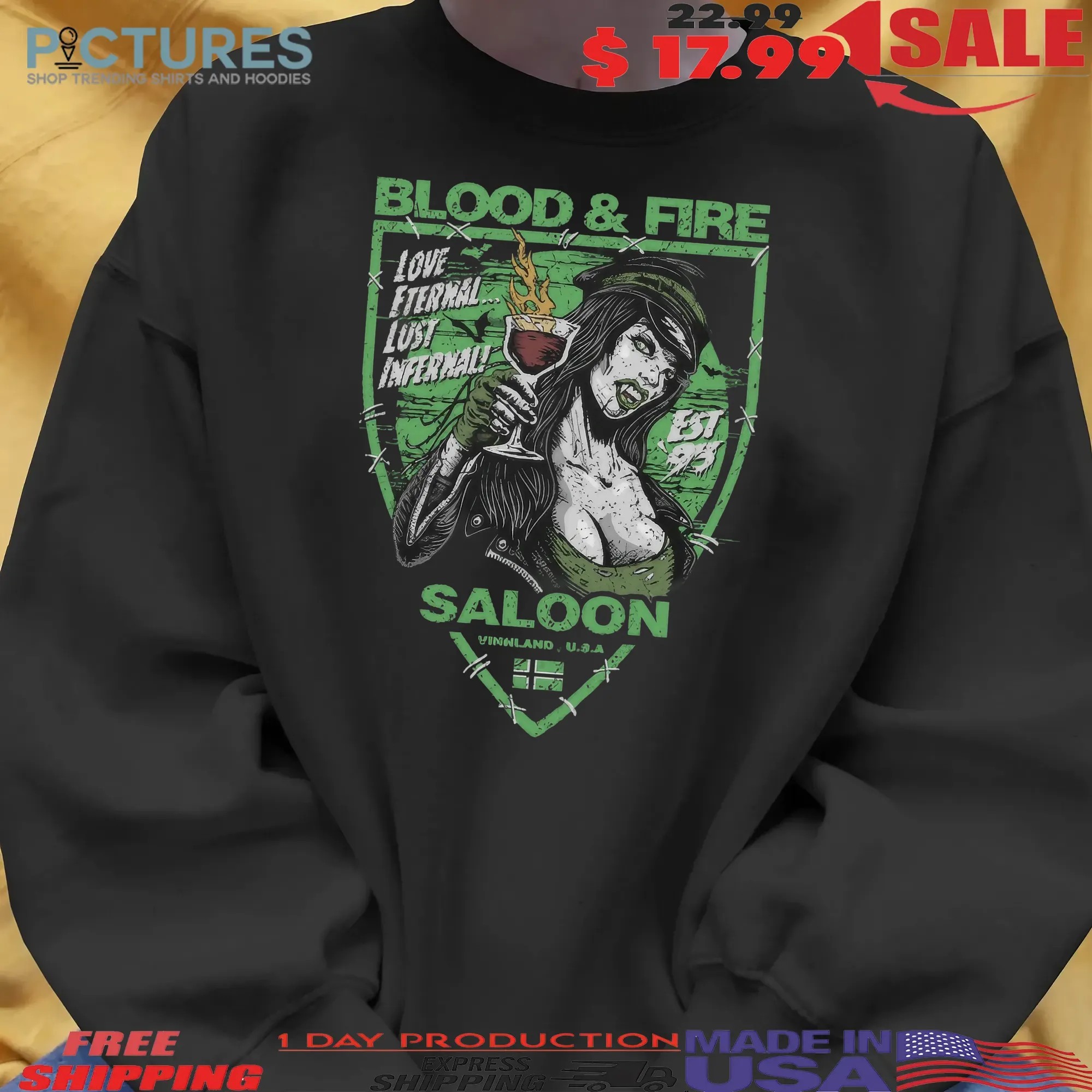 Type O Negative Blood & Fire Saloon Love Eternal Lus Infernal T Shirt