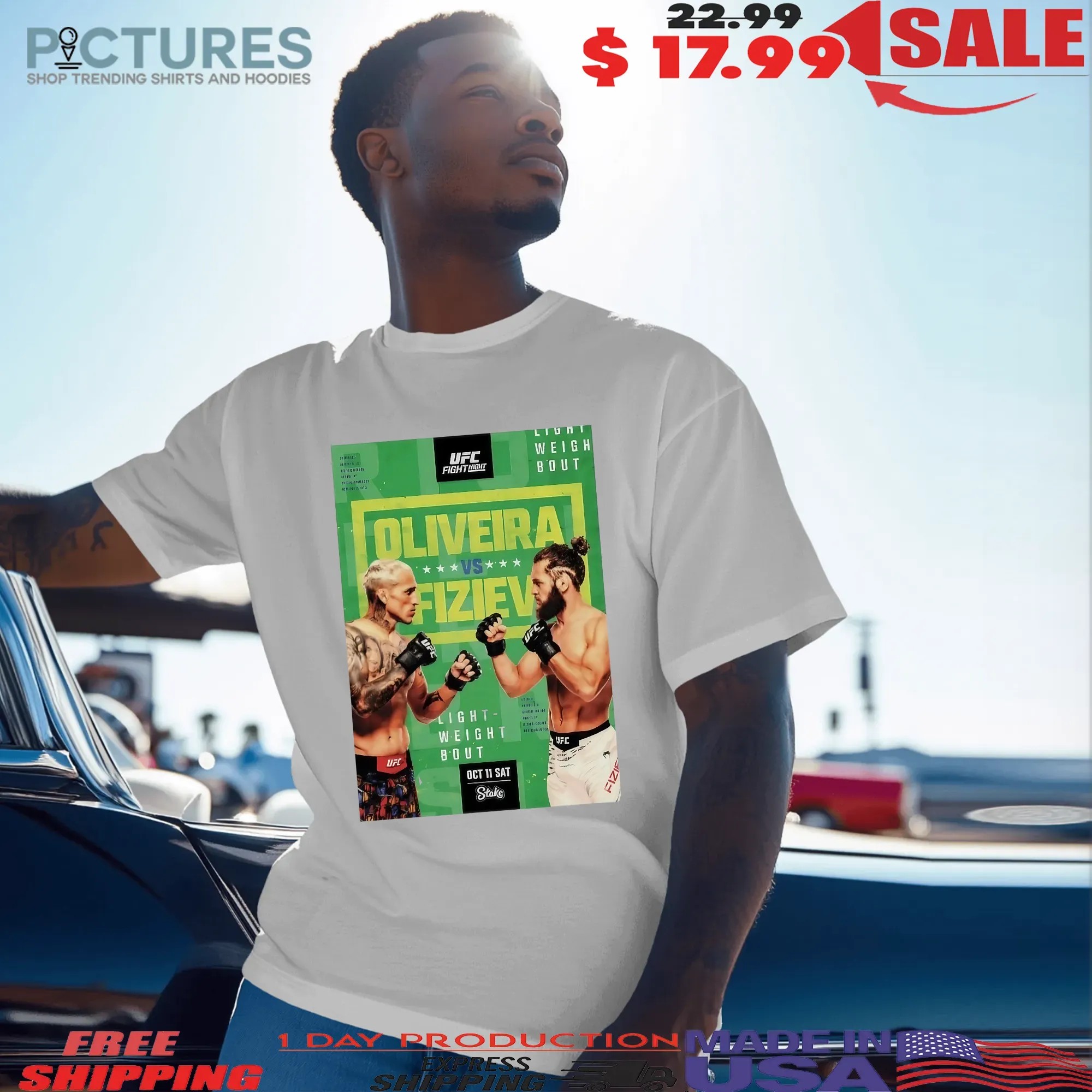 UFC Fight Night Oliveira vs Fiziev Light Weight Bout Event Poster T Shirt
