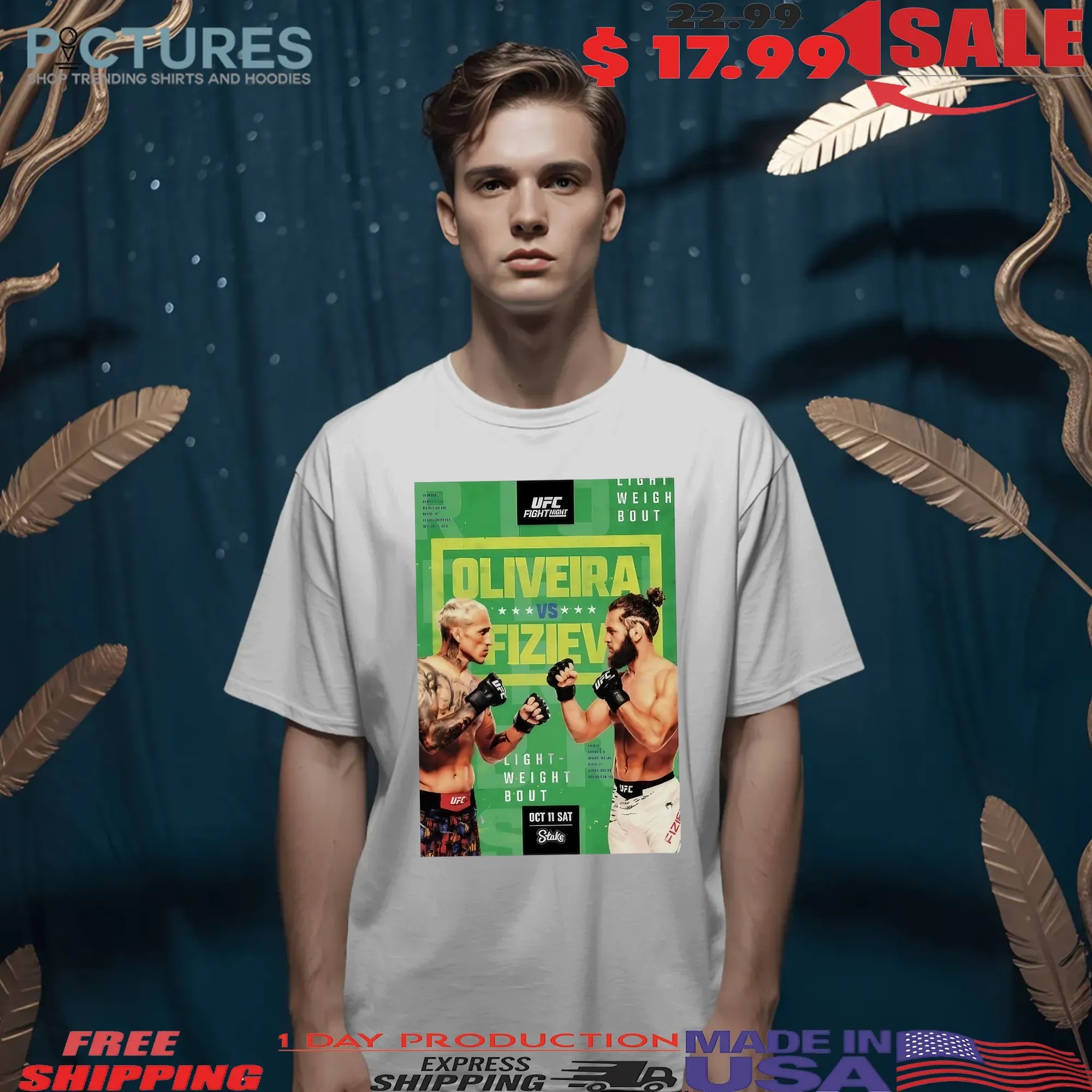 UFC Fight Night Oliveira vs Fiziev Light Weight Bout Event Poster T Shirt
