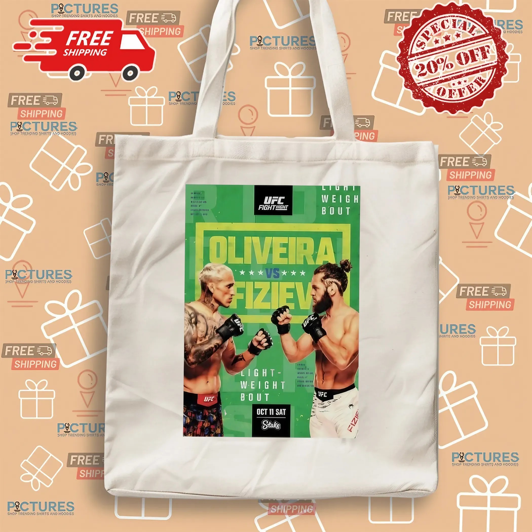 UFC Fight Night Oliveira vs Fiziev Light Weight Bout Event Poster T Shirt