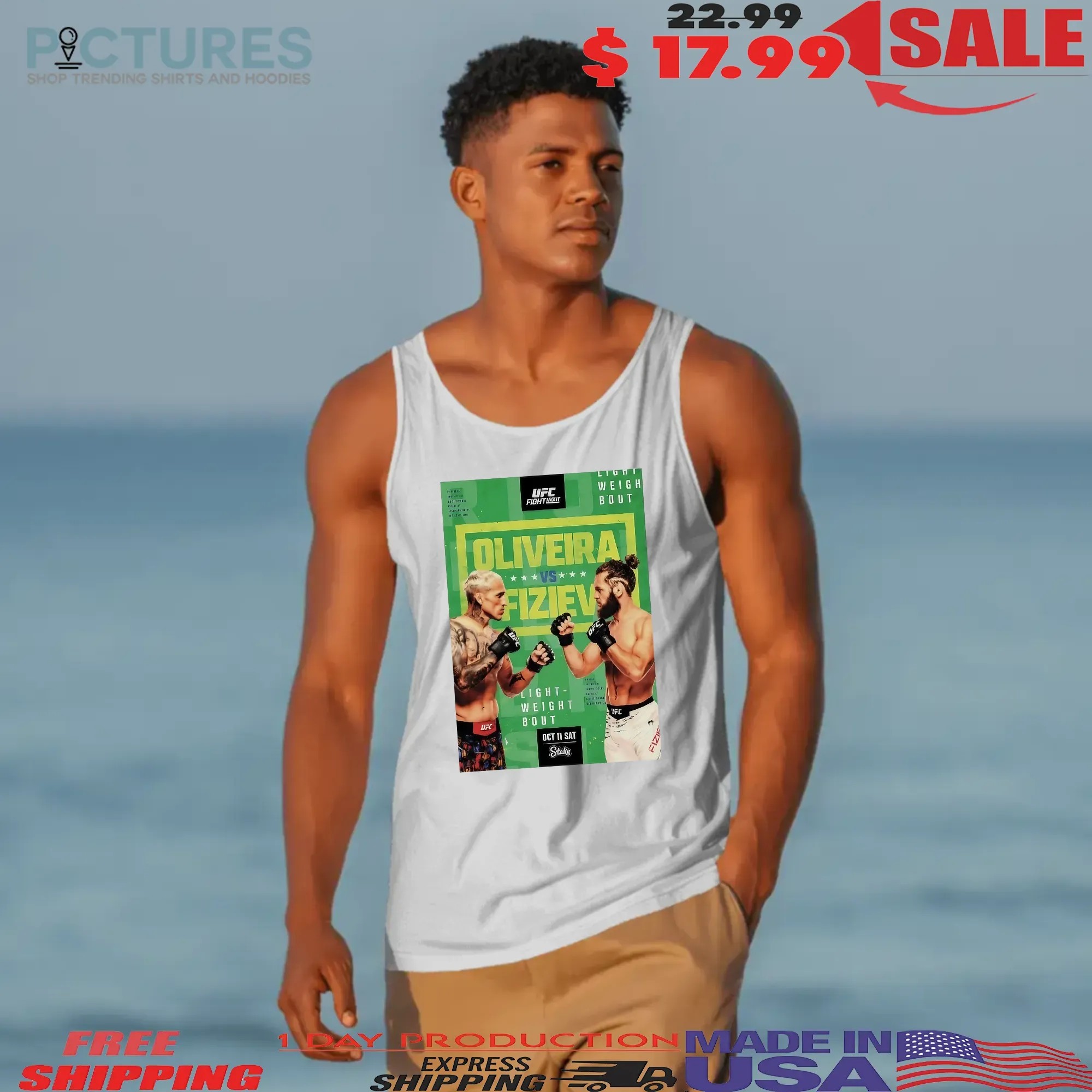 UFC Fight Night Oliveira vs Fiziev Light Weight Bout Event Poster T Shirt