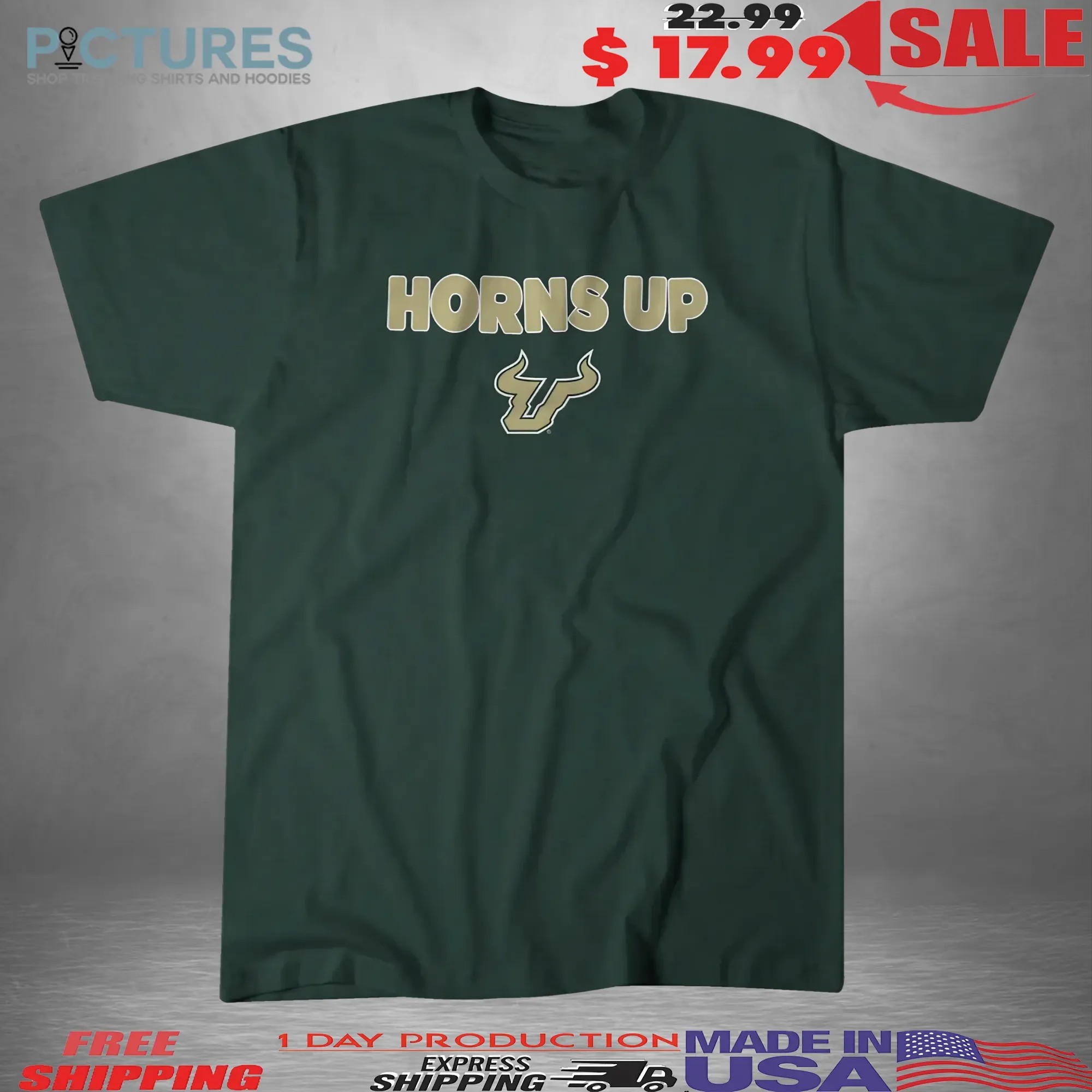 USF South Florida Bulls Football Horns Up Team Slogan T Shirt