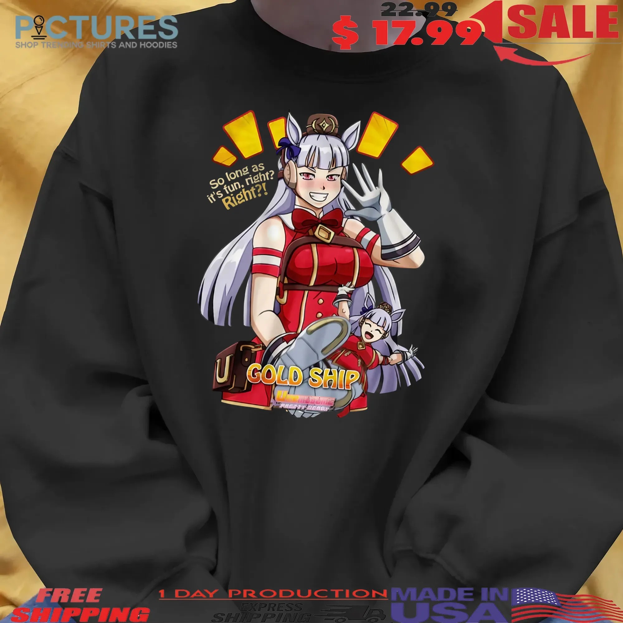 Uma Musume Pretty Derby Gold Ship So Long As It's Fun Right Anime Gamer T Shirt
