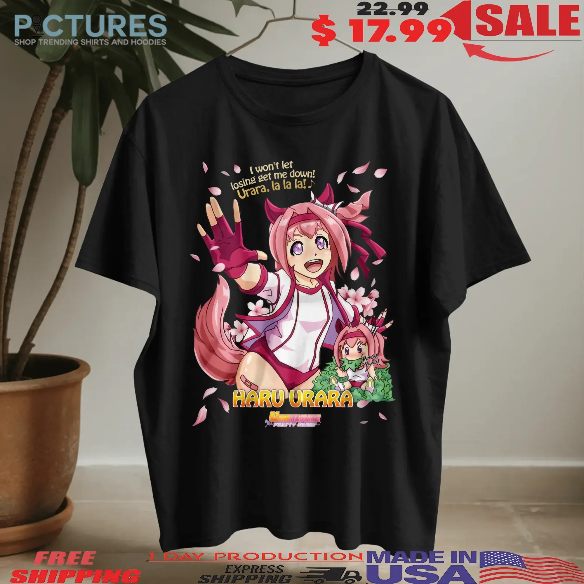 Uma Musume Pretty Derby Haru Urara I Won't Let Losing Get Me Down Anime Gamer T Shirt