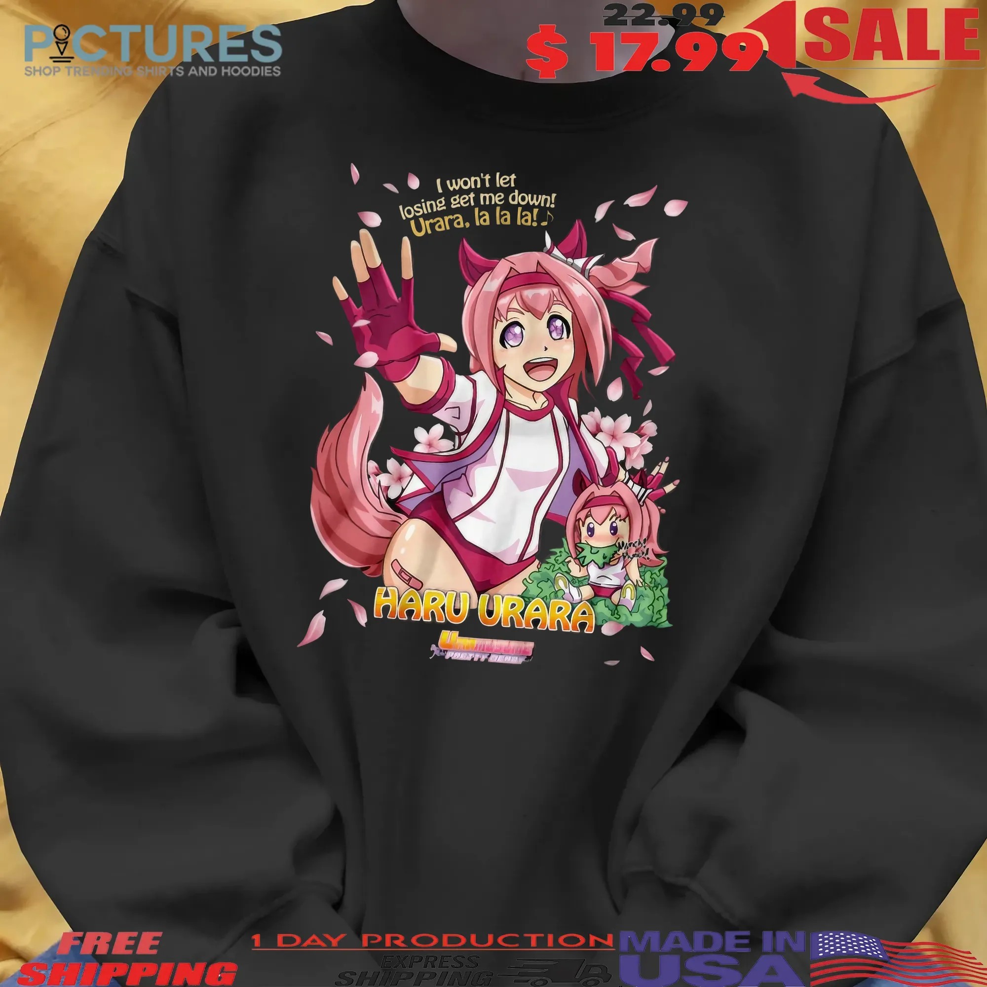 Uma Musume Pretty Derby Haru Urara I Won't Let Losing Get Me Down Anime Gamer T Shirt