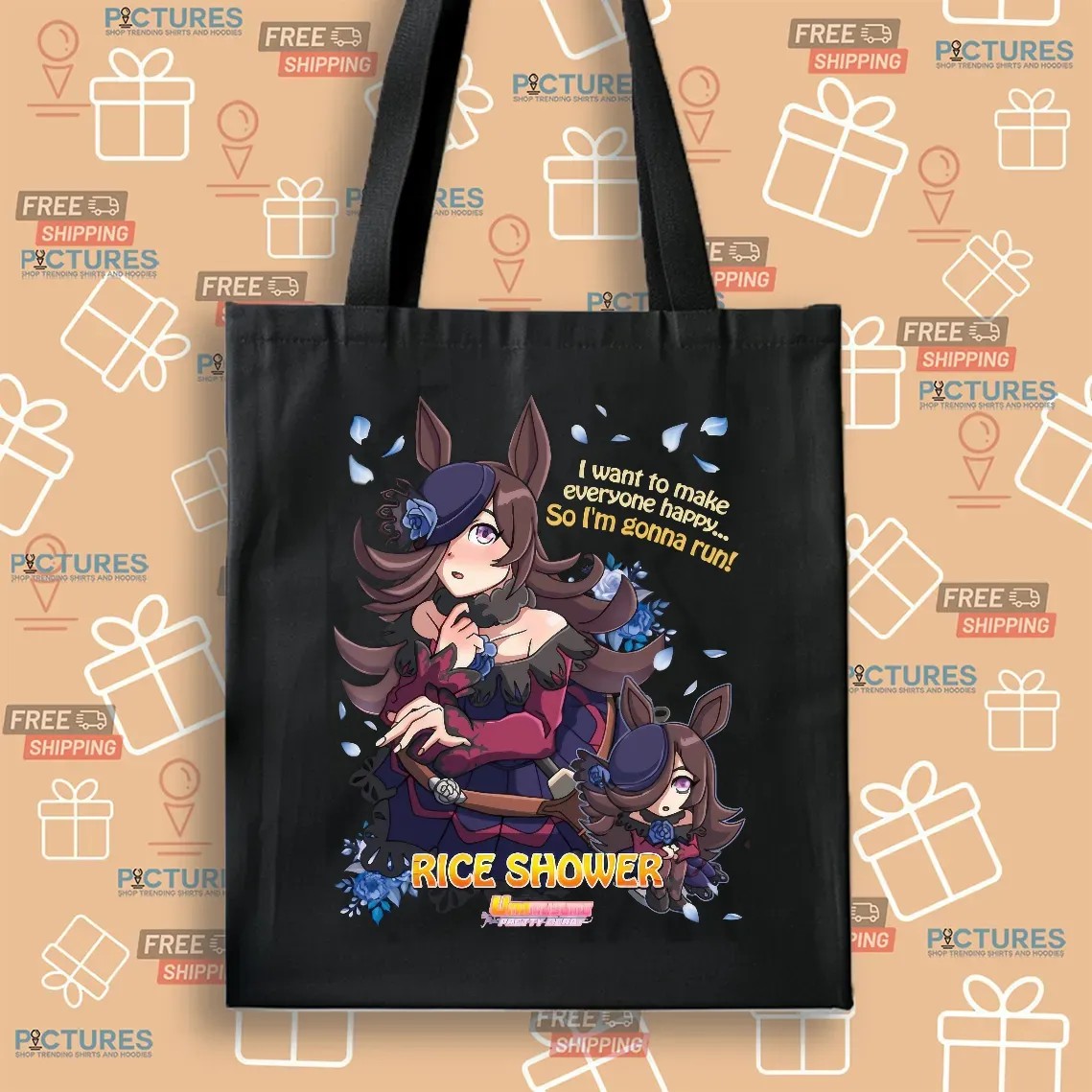 Uma Musume Pretty Derby Rice Shower I Want To Make Everyone Happy So I'm Gonna Run Anime Gamer T Shirt