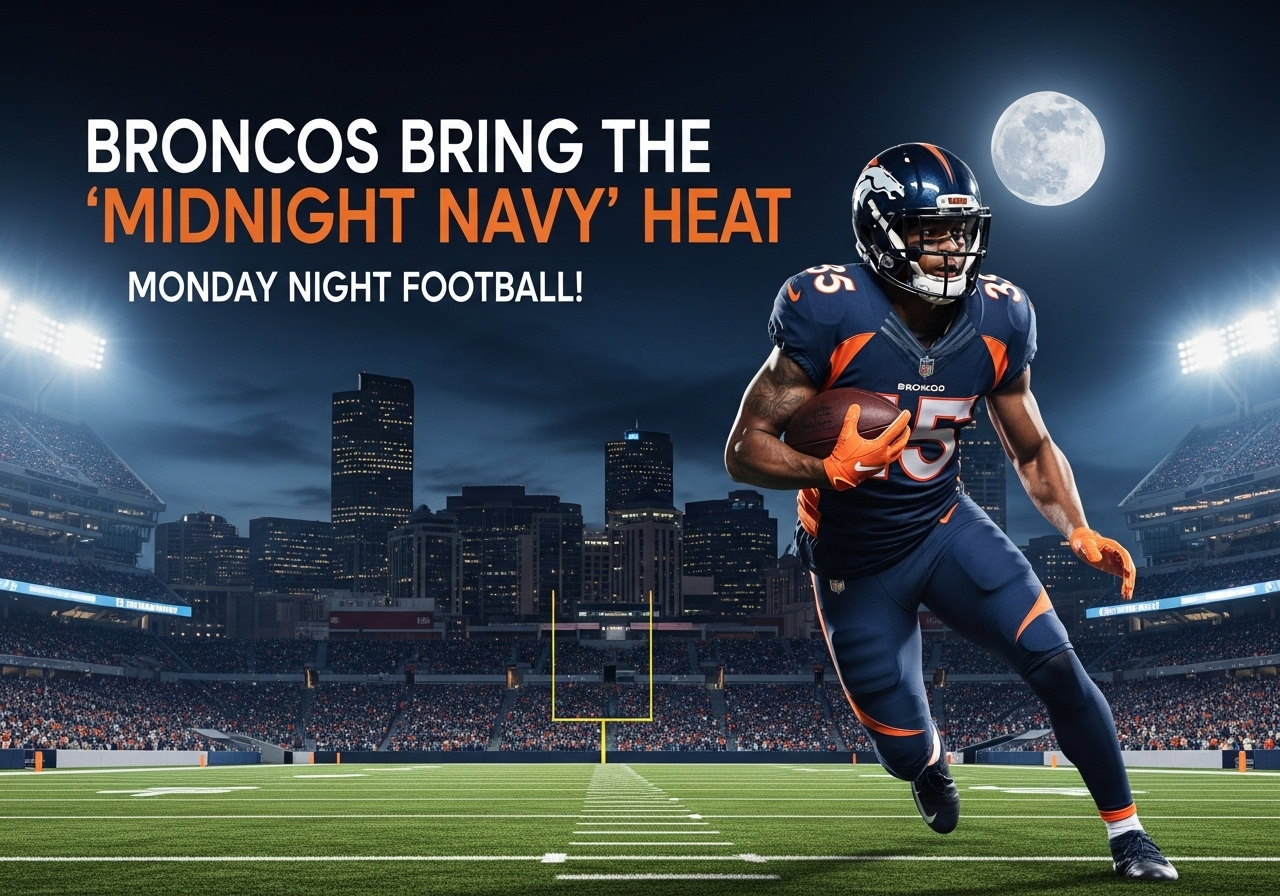 Under the Lights: Broncos Bring the "Midnight Navy" Heat for Monday Night Football! 1 Picturestees Customized Gifts