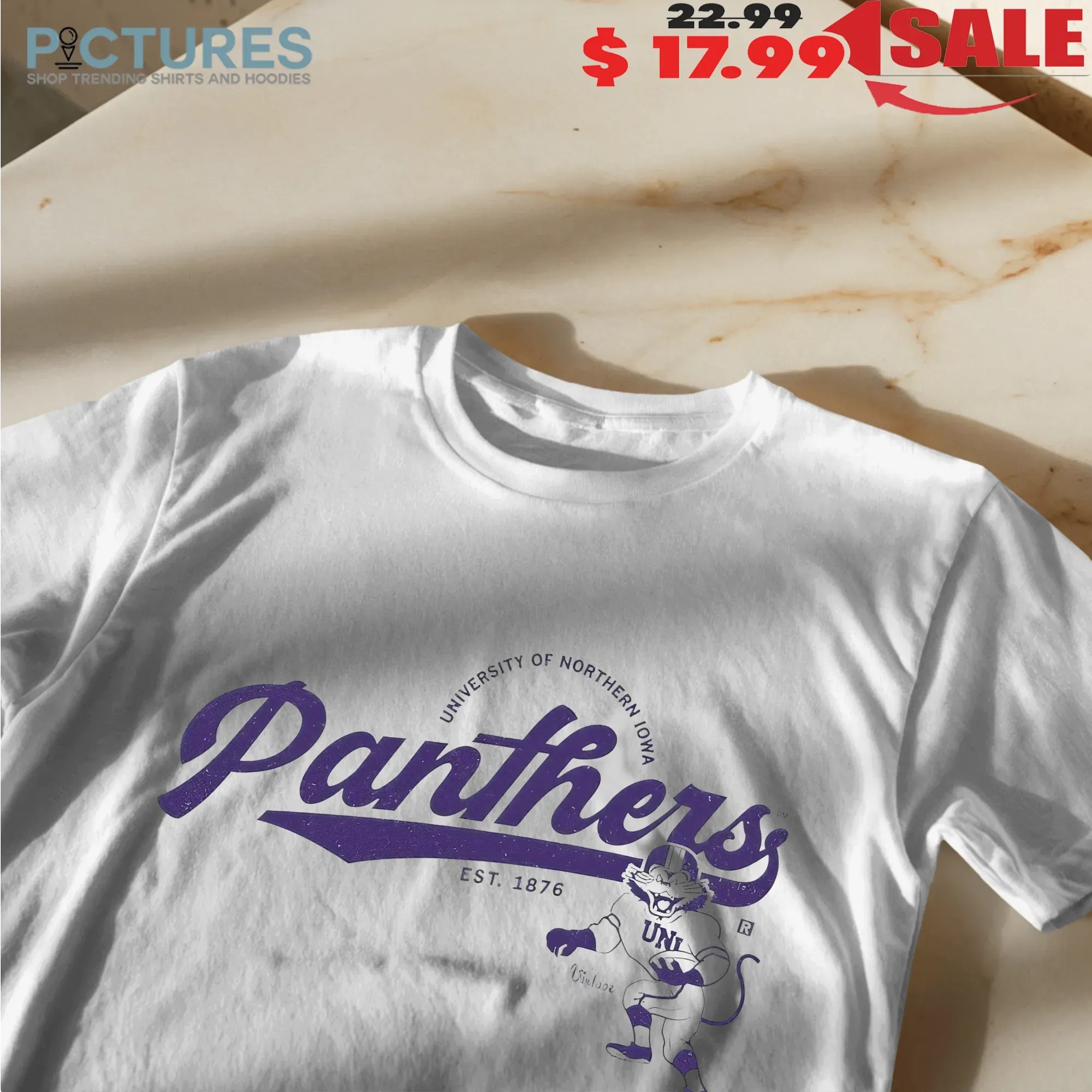 University Of Northern Iowa Panthers Est 1876 Logo T Shirt