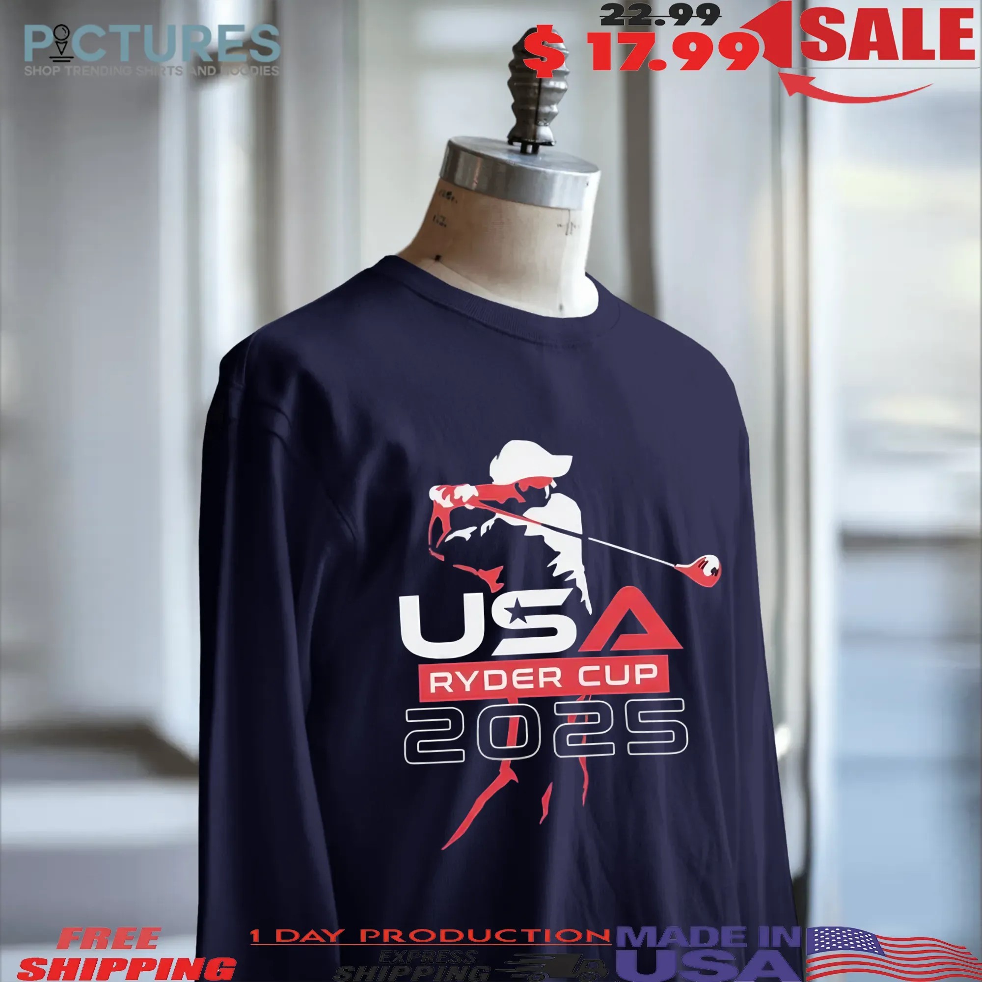 Usa Ryder Cup Rory Mcilroy Silhouette T Shirt