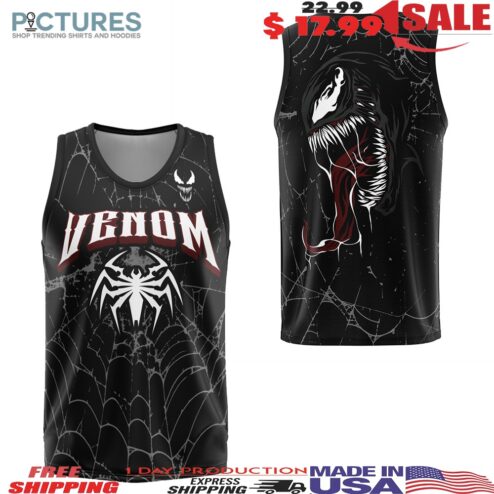 Venom Tank Top Marvel Symbiote Spider Graphic Sleeveless Tahk Top Basketball Jersey