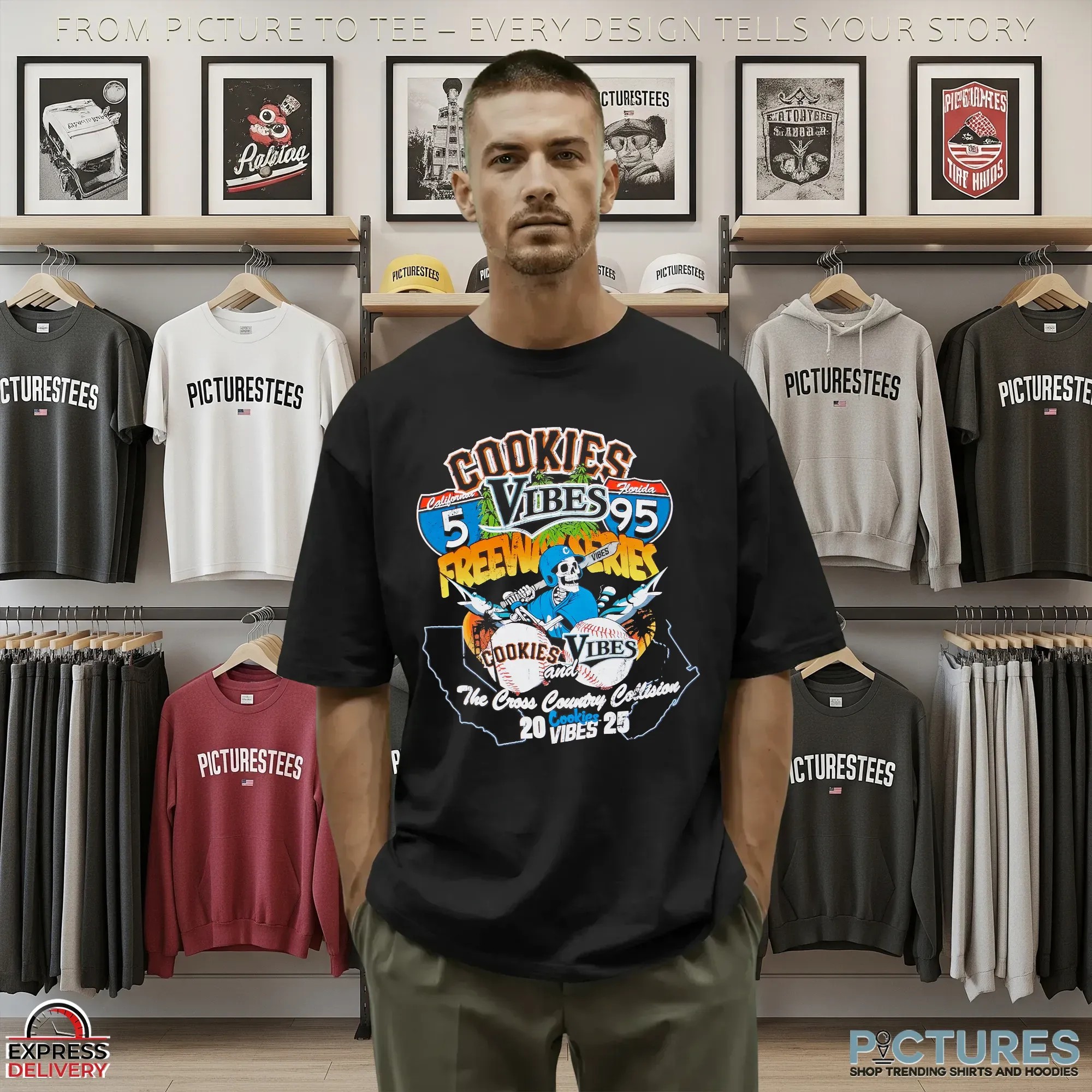 Vibes X Cookies Freeway The Cross Country Collision 2025 T Shirt