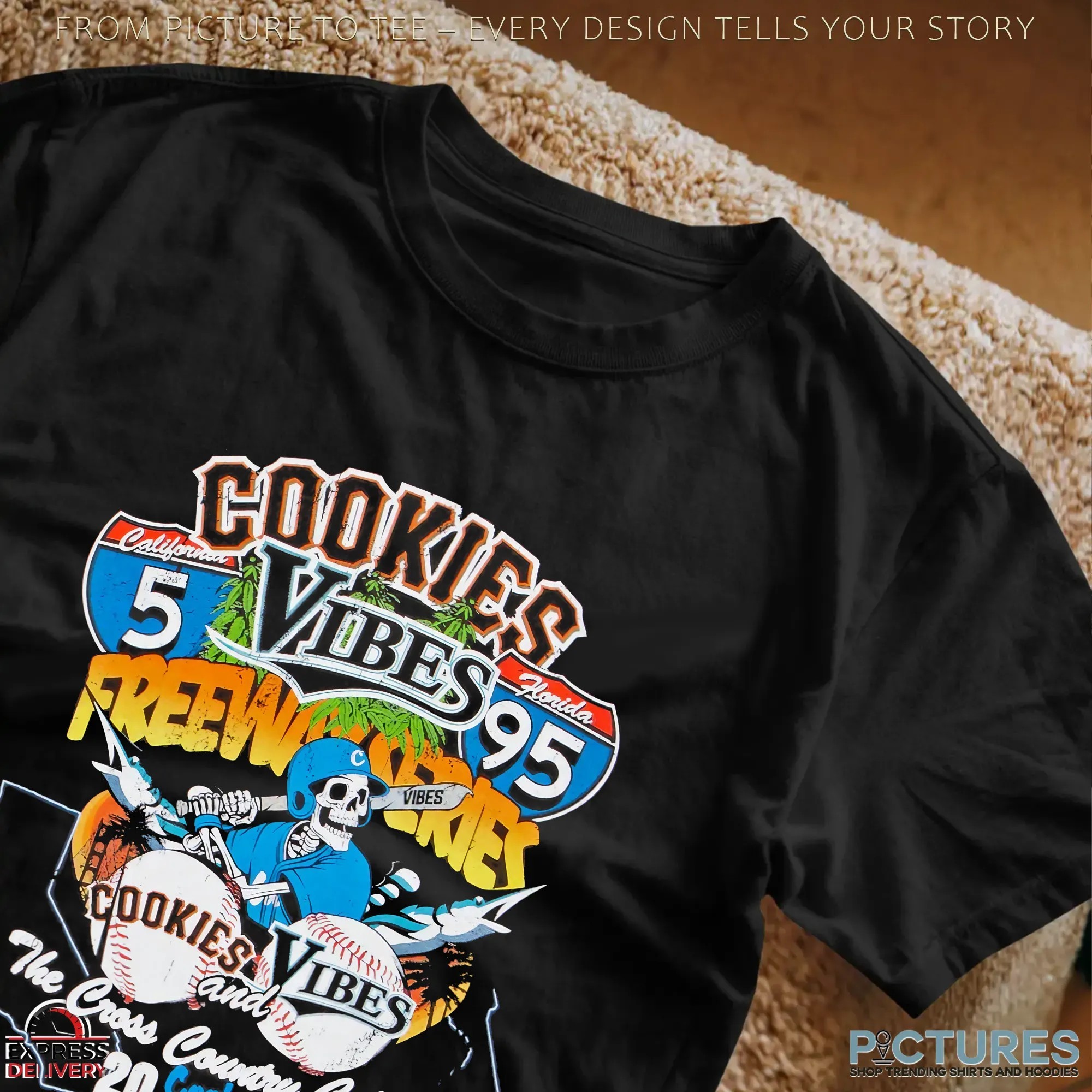 Vibes X Cookies Freeway The Cross Country Collision 2025 T Shirt