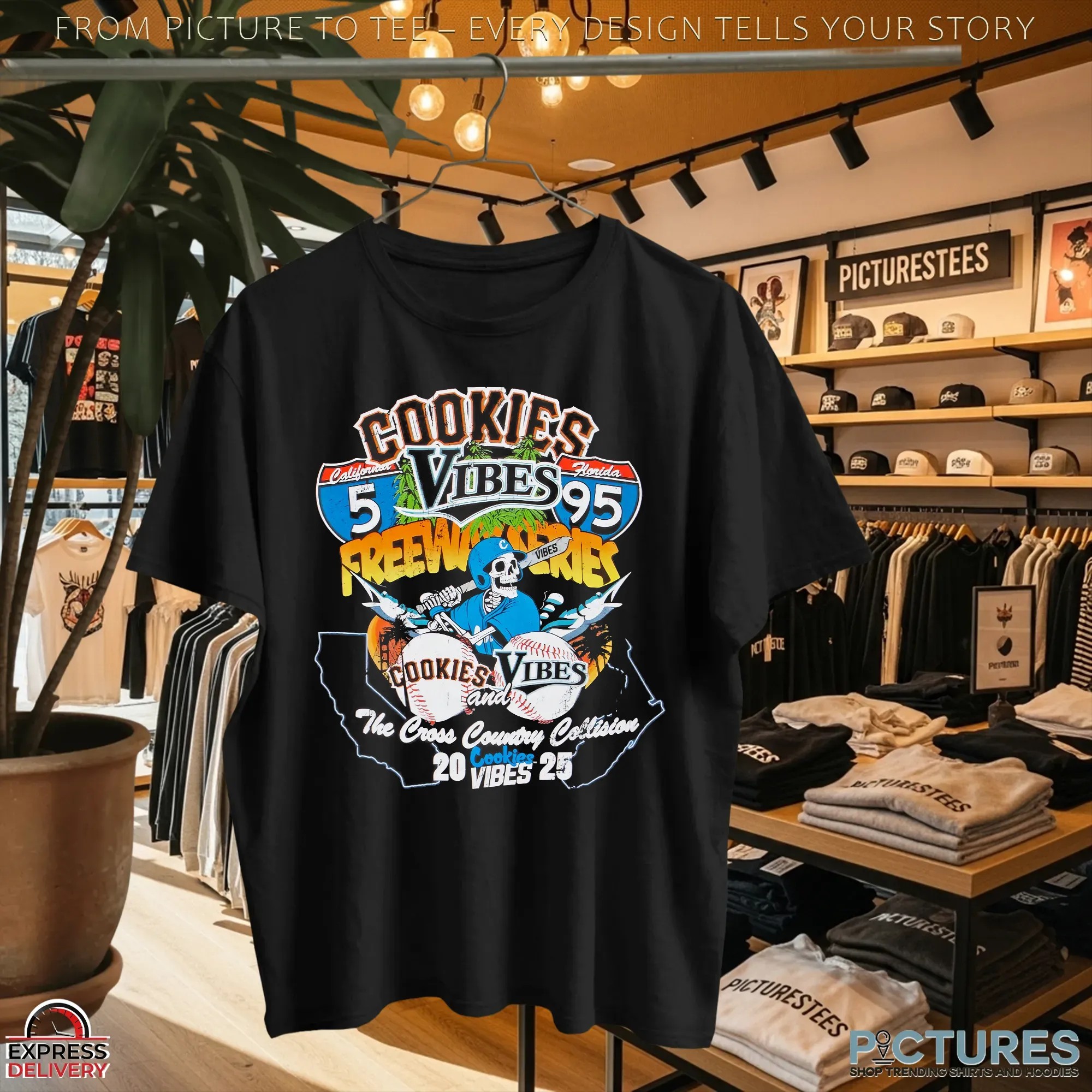 Vibes X Cookies Freeway The Cross Country Collision 2025 T Shirt