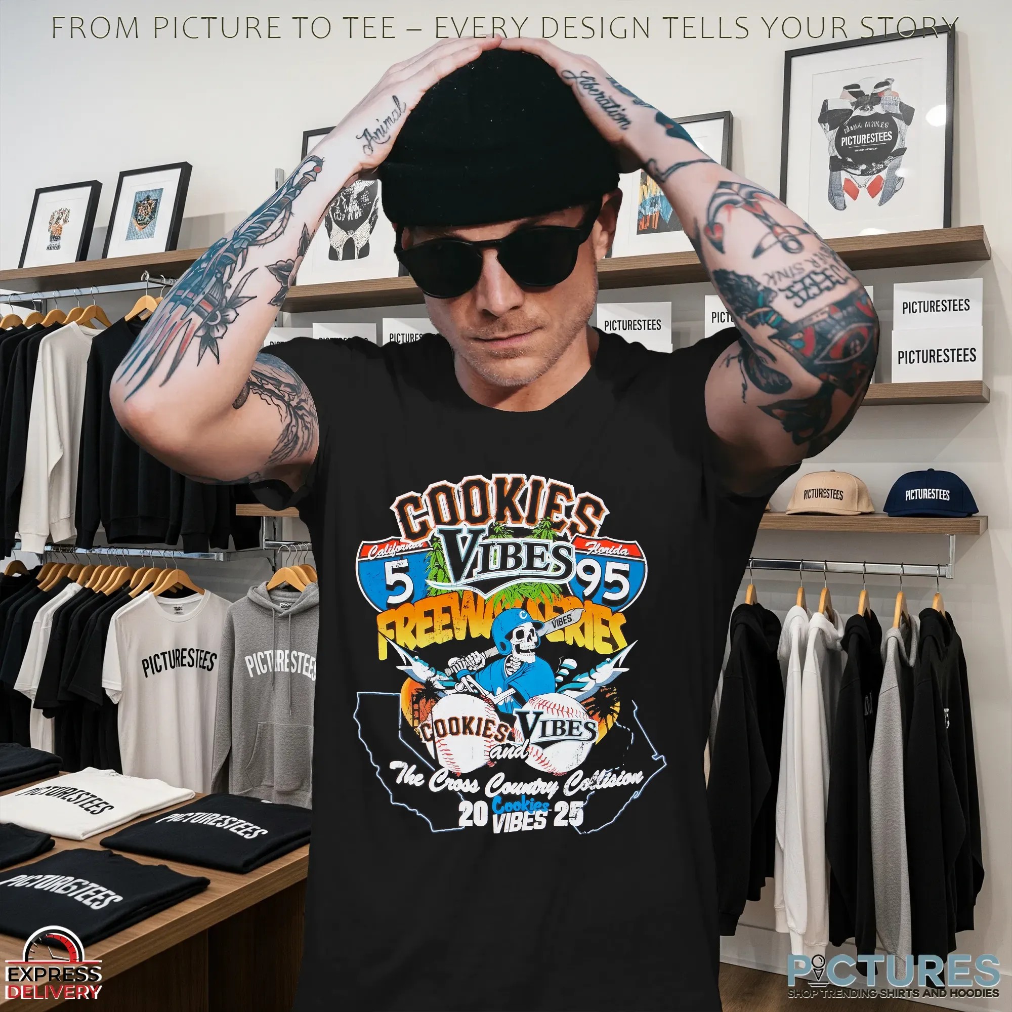 Vibes X Cookies Freeway The Cross Country Collision 2025 T Shirt