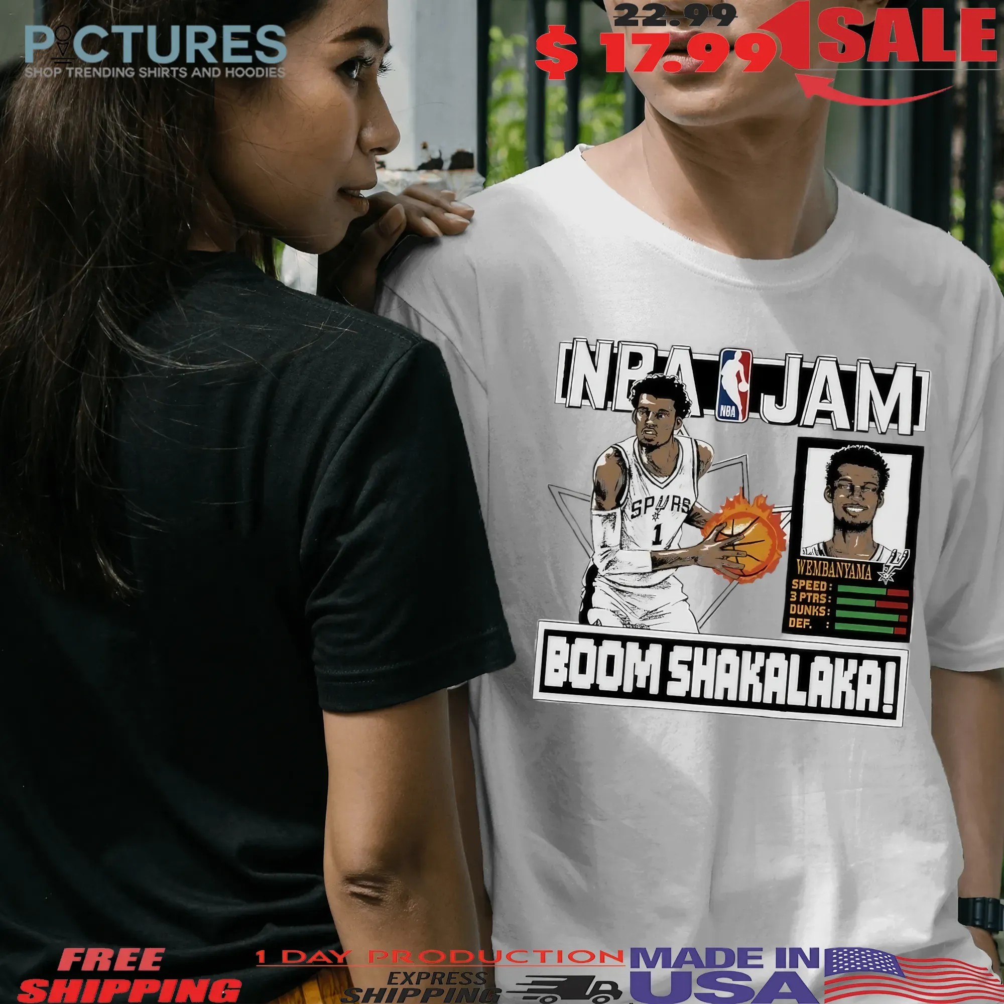Victor Wembanyama San Antonio Spurs NBA Jam Boom Shakalaka T Shirt