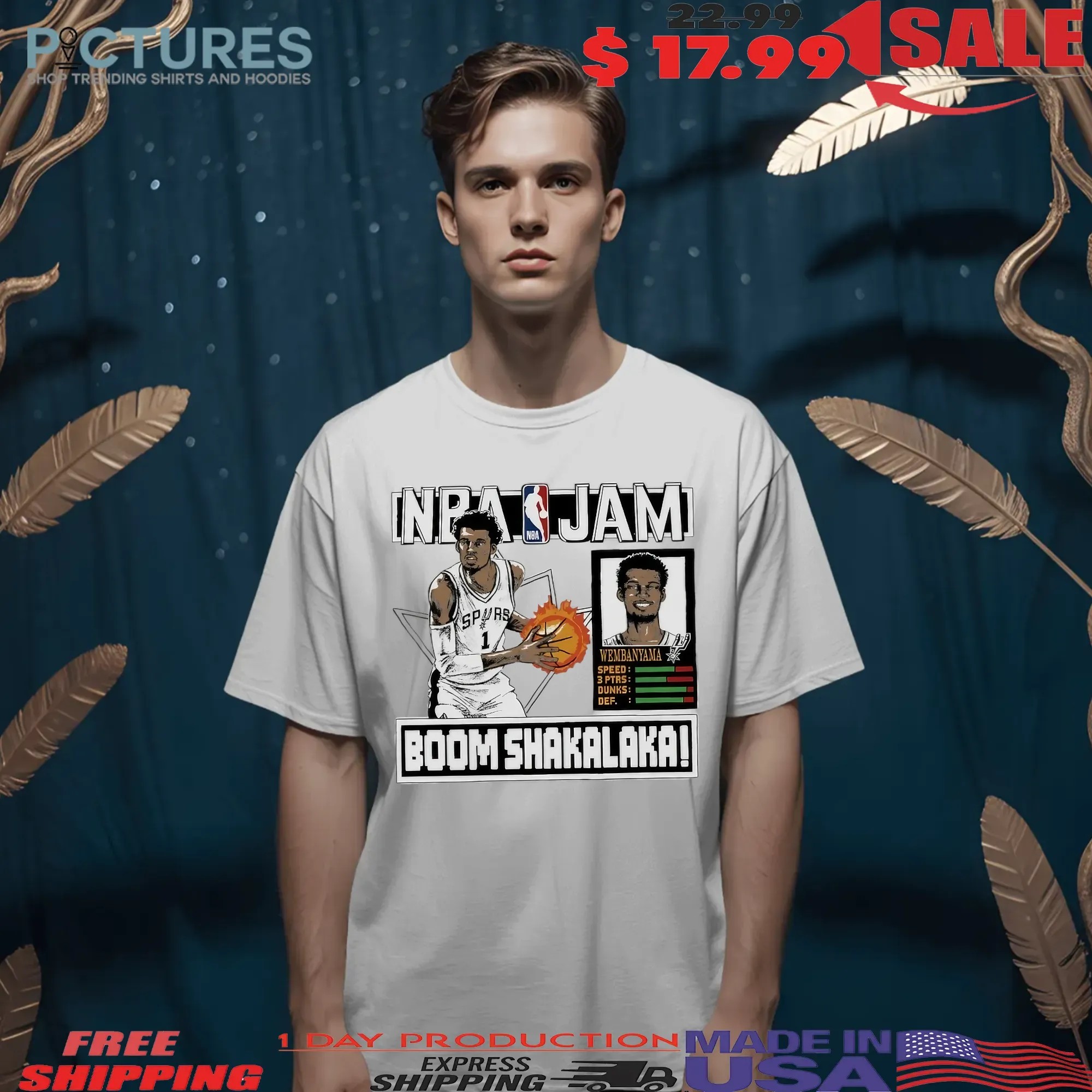 Victor Wembanyama San Antonio Spurs NBA Jam Boom Shakalaka T Shirt