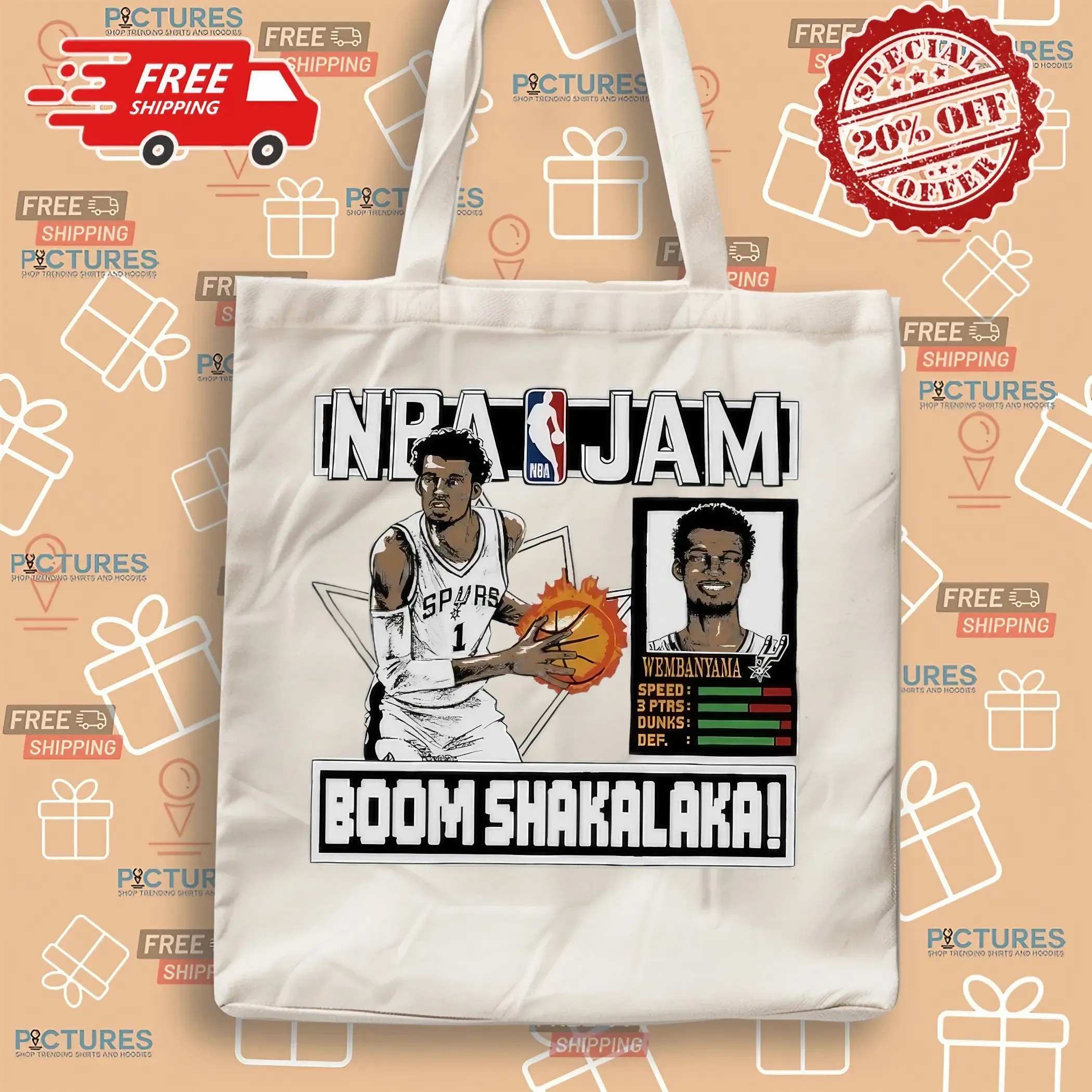 Victor Wembanyama San Antonio Spurs NBA Jam Boom Shakalaka T Shirt