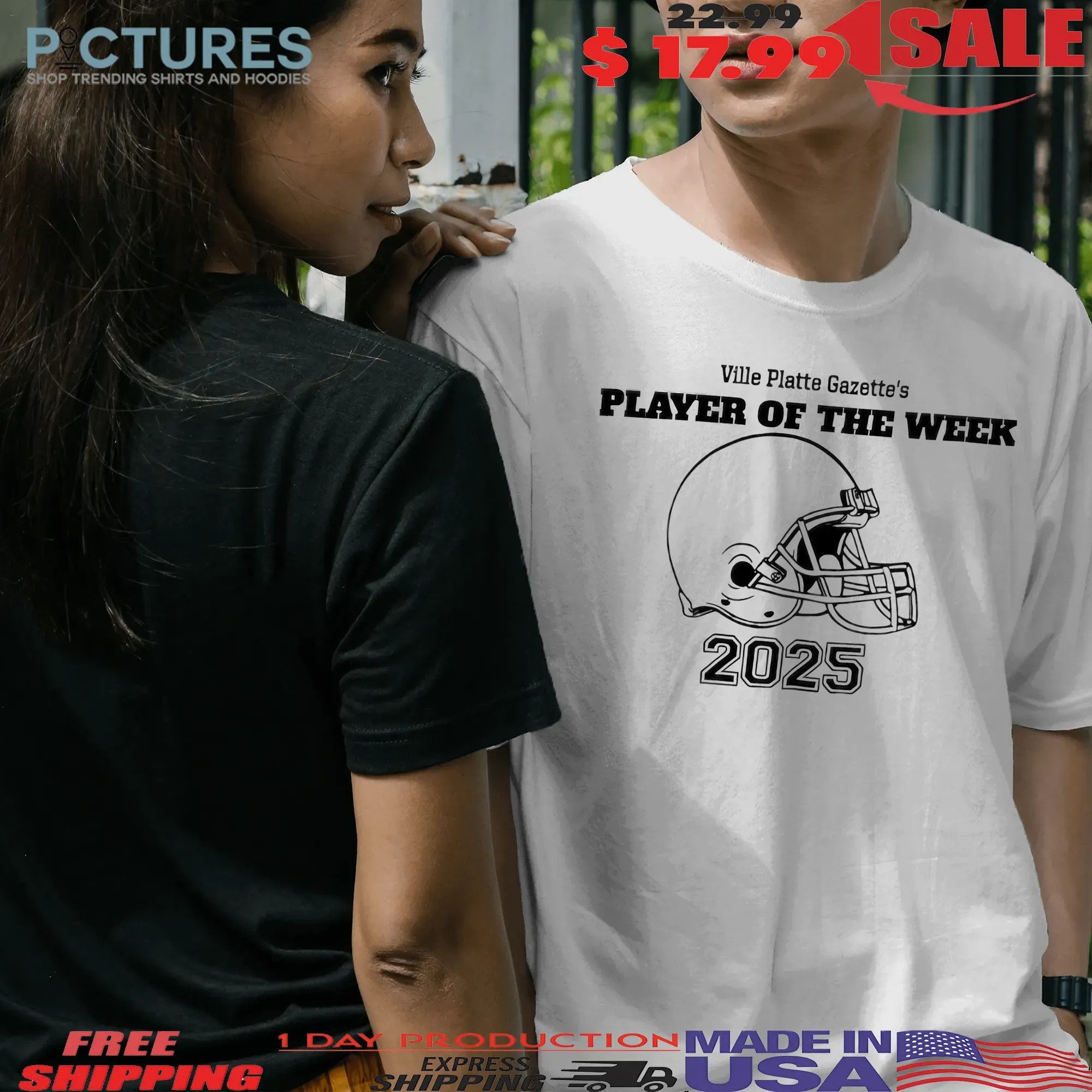 Ville Platte Gazette’s Player Of The Week 2025 Helmet T Shirt
