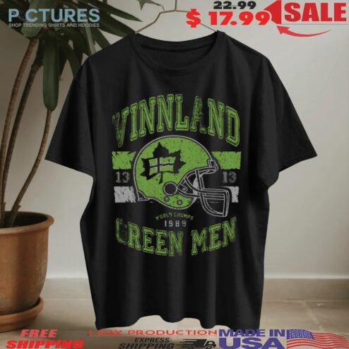 Vinnland Green Men World Champs 1989 Helmet Vintage T Shirt