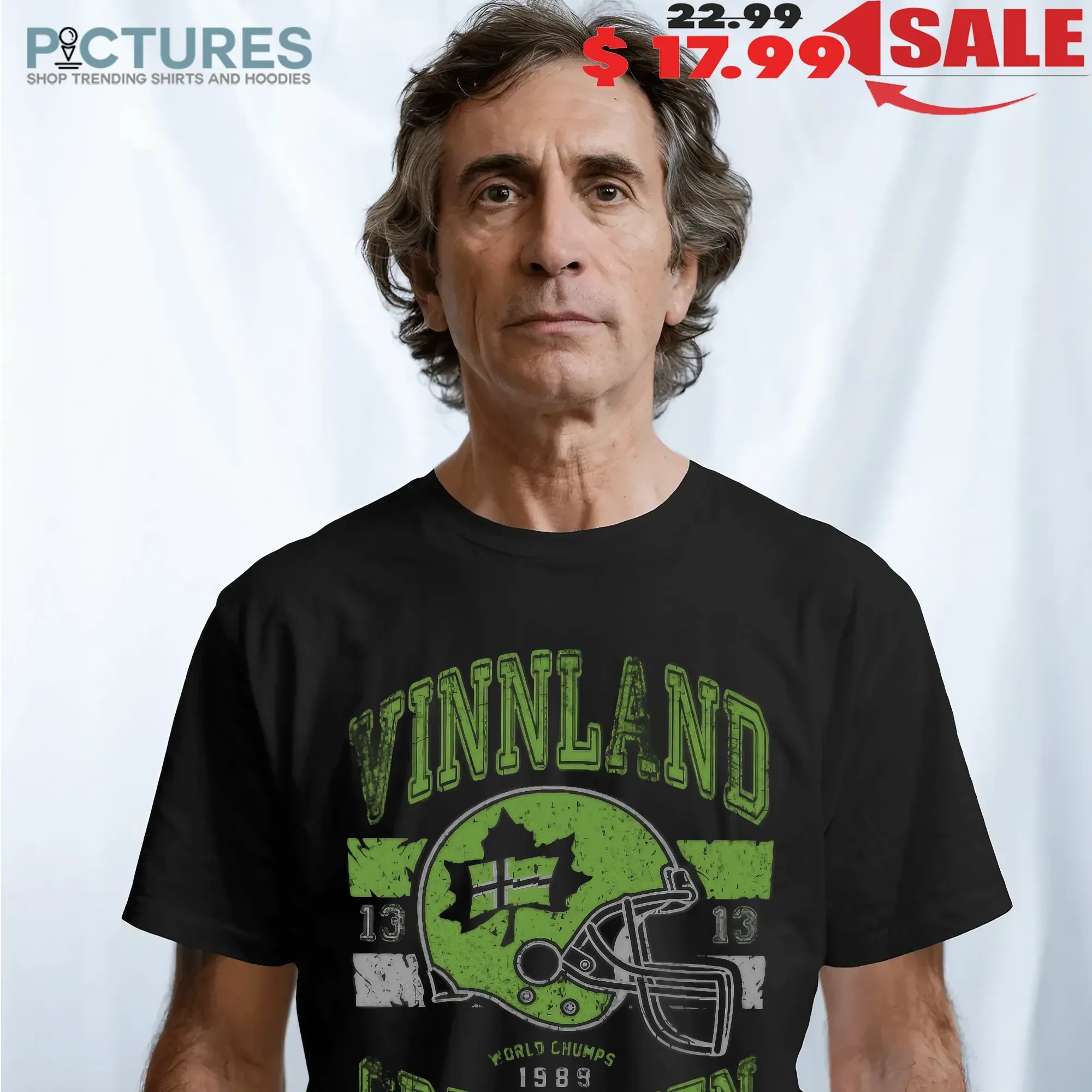Vinnland Green Men World Champs 1989 Helmet Vintage T Shirt
