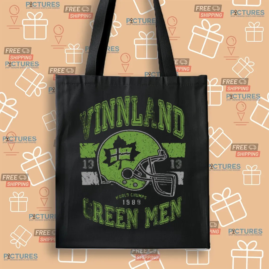Vinnland Green Men World Champs 1989 Helmet Vintage T Shirt