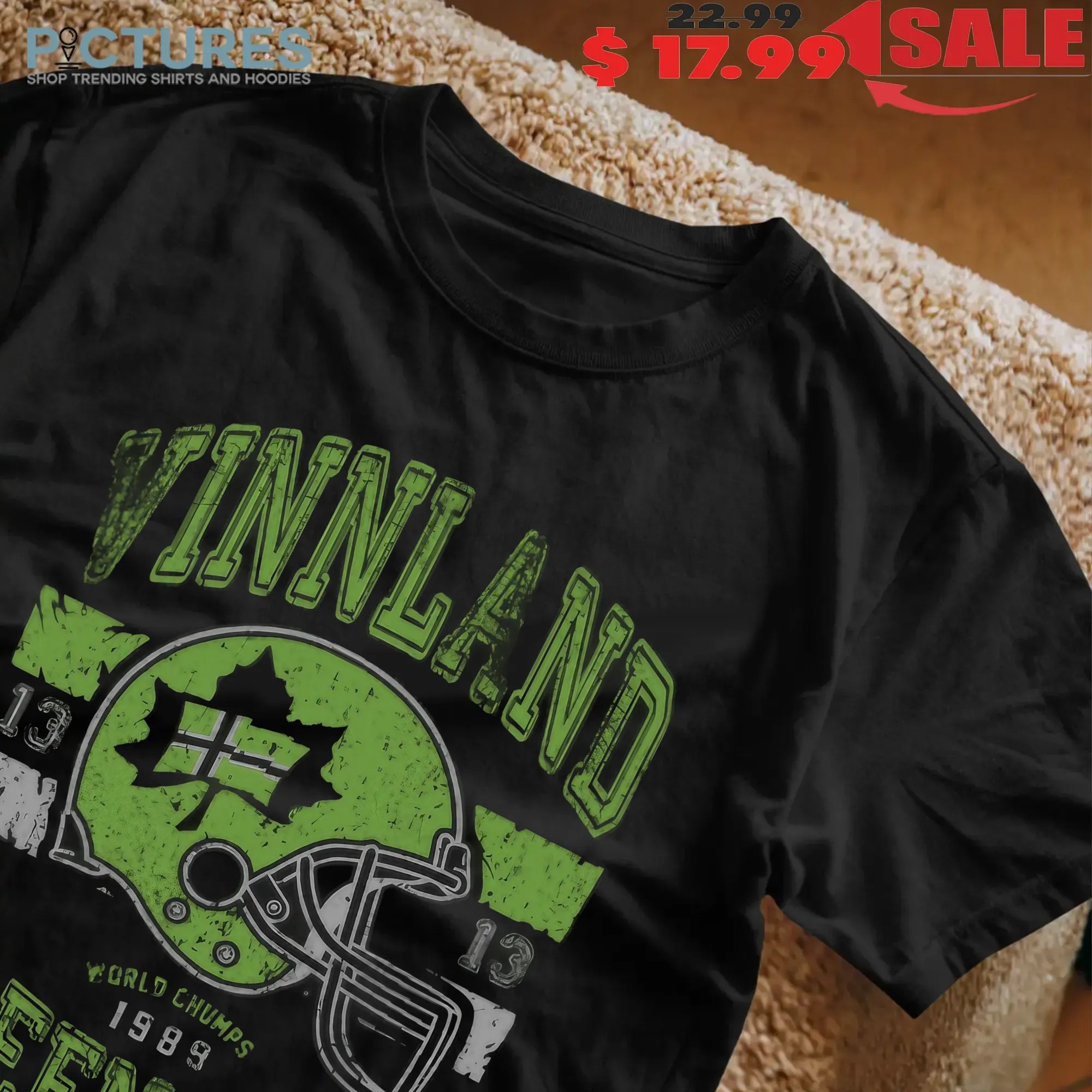 Vinnland Green Men World Champs 1989 Helmet Vintage T Shirt