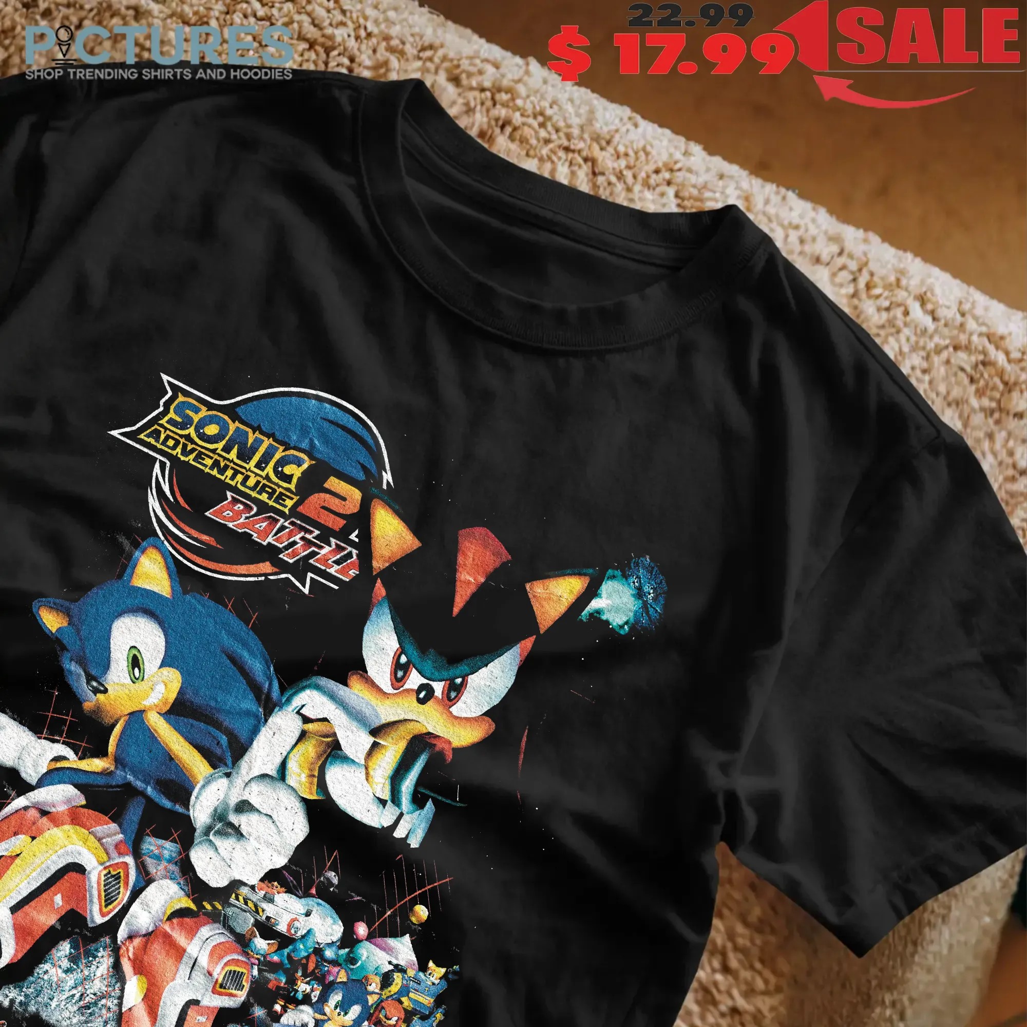 Vintage Sonic Adventure 2 Battle Sonic & Shadow Sega Dreamcast & GameCube Graphic T Shirt