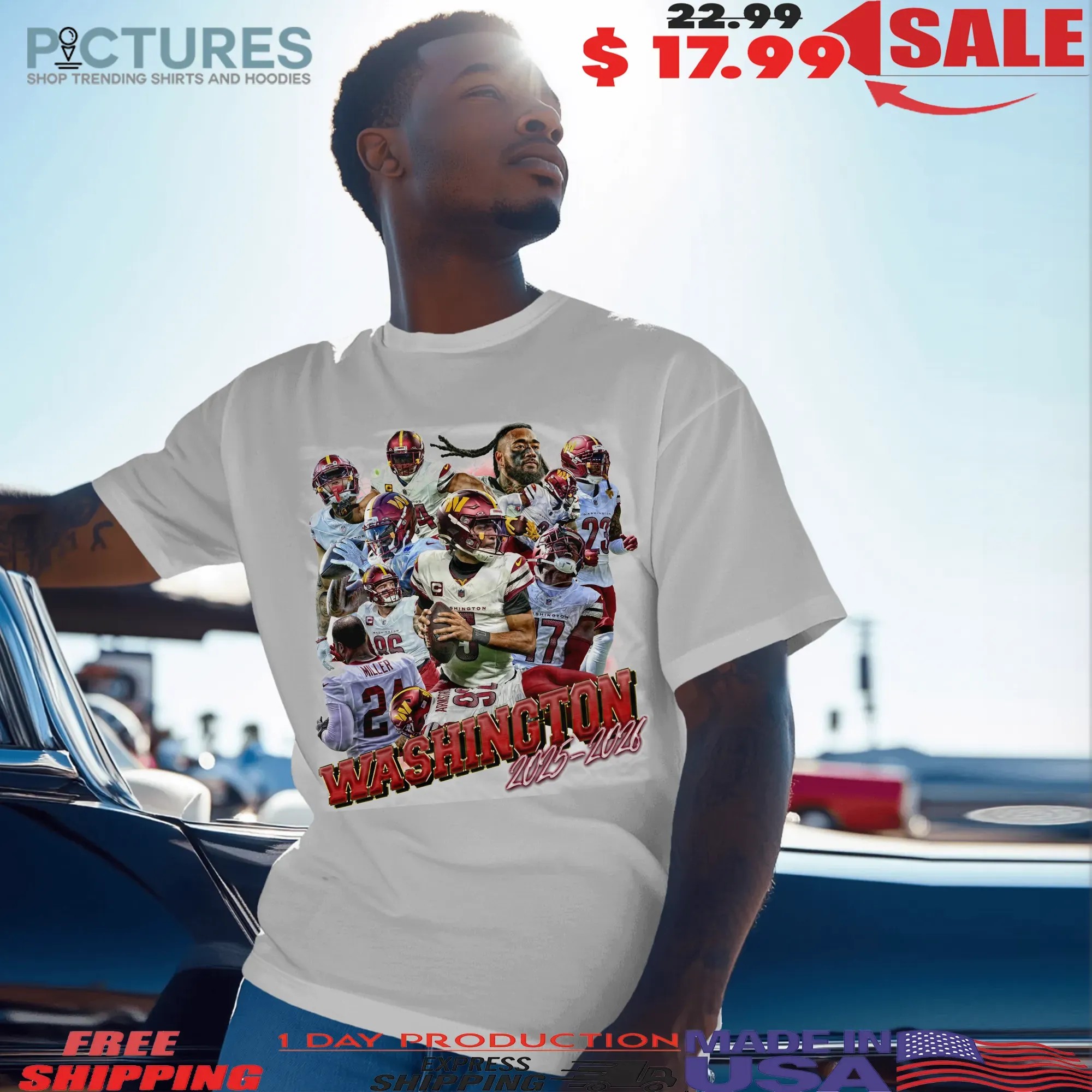 Washington Commanders 2025-2026 Vintage Bootleg T Shirt