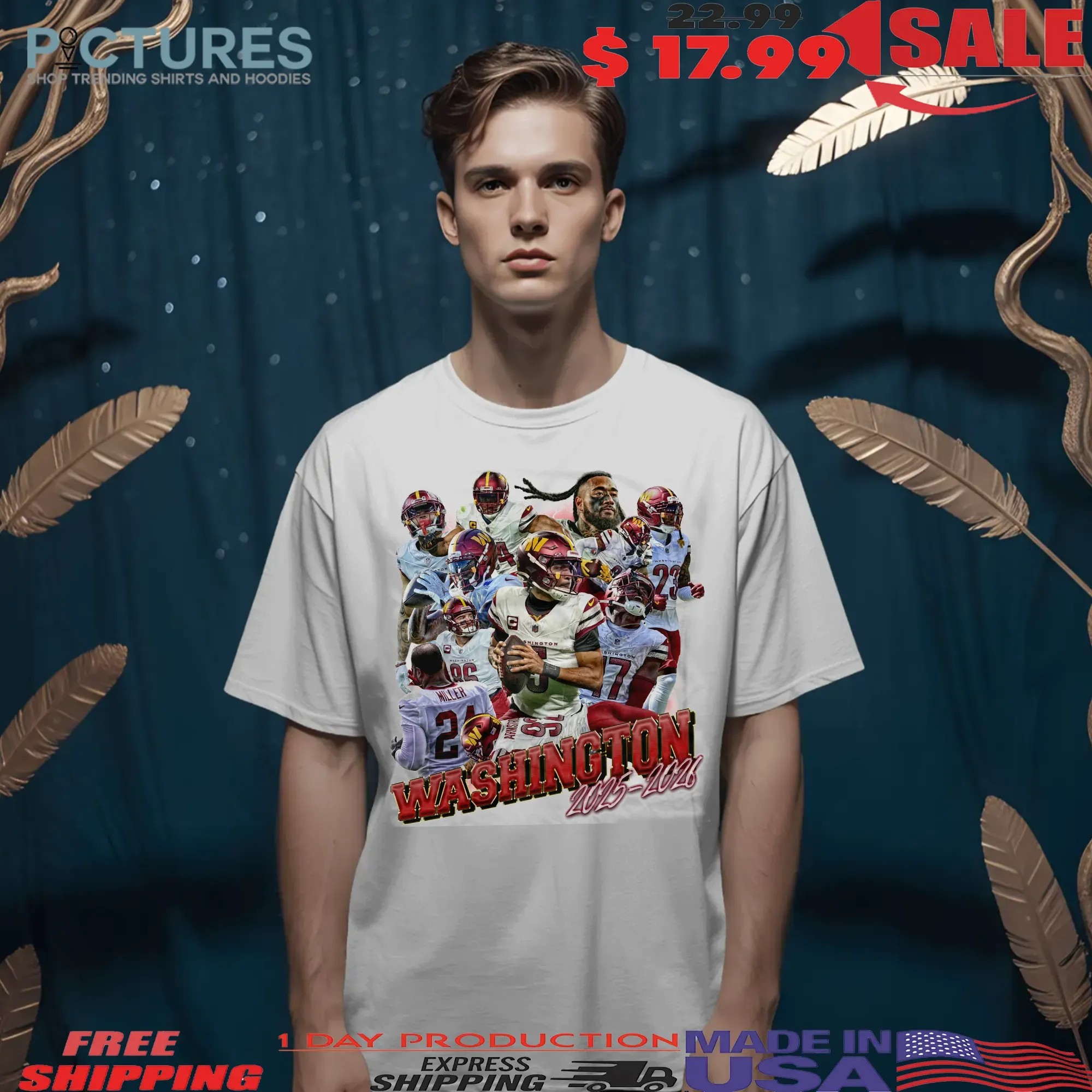 Washington Commanders 2025-2026 Vintage Bootleg T Shirt
