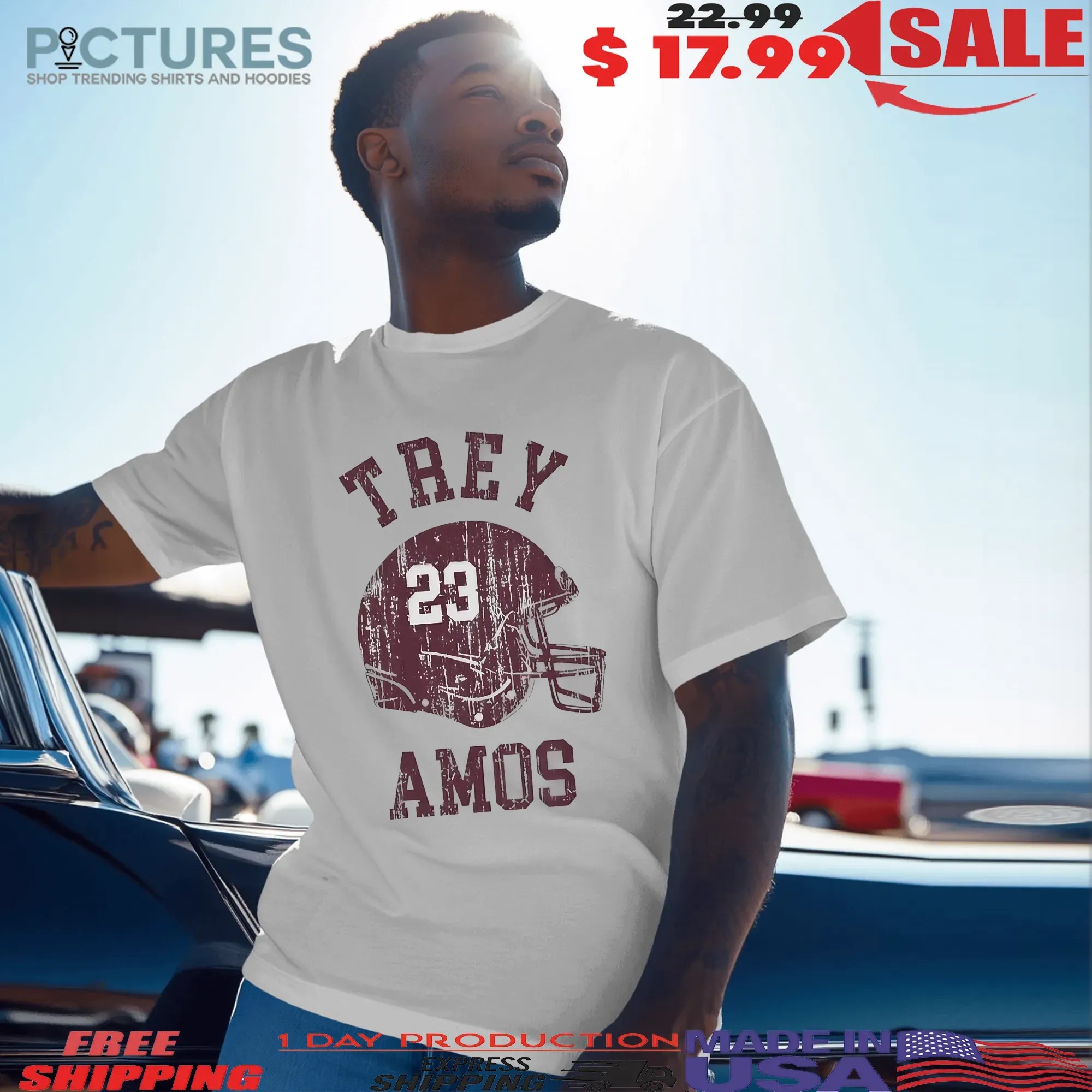 Washington Commanders Football Trey Amos 23 Helmet Vintage T Shirt